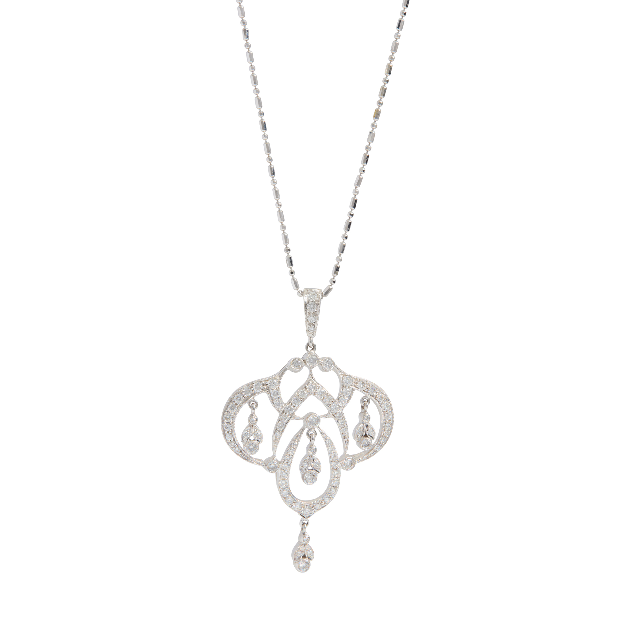 An 18ct gold diamond pendant necklace
