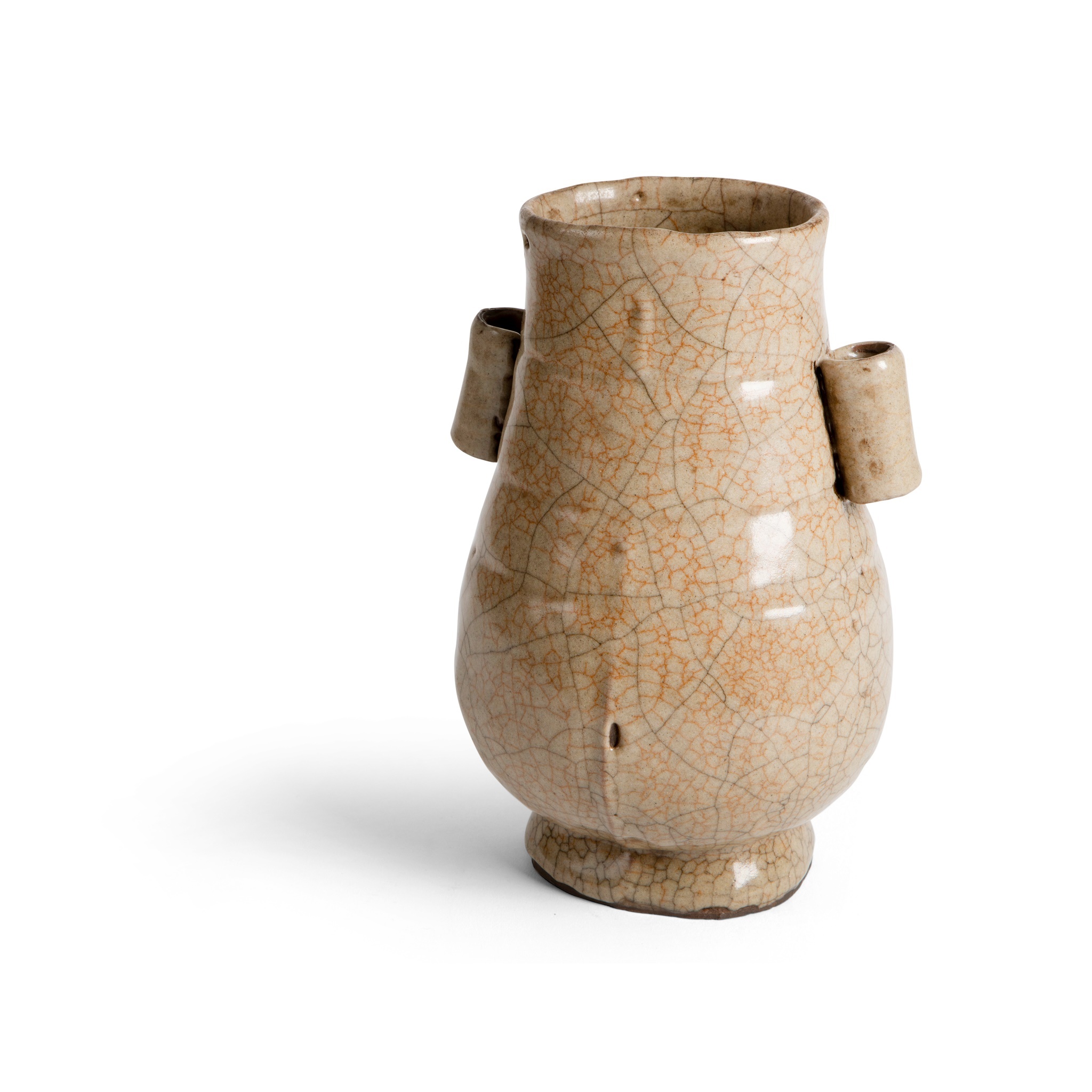 GE-TYPE CRACKLE-GLAZED ARROW VASE