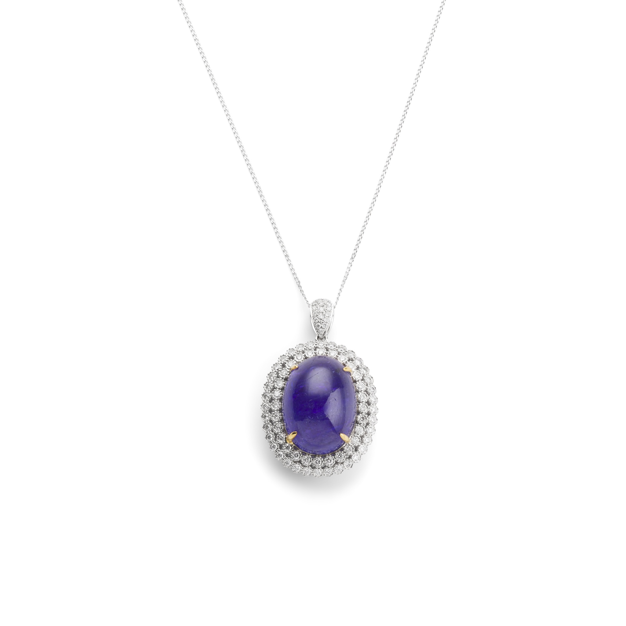 A Tanzanite and diamond pendant