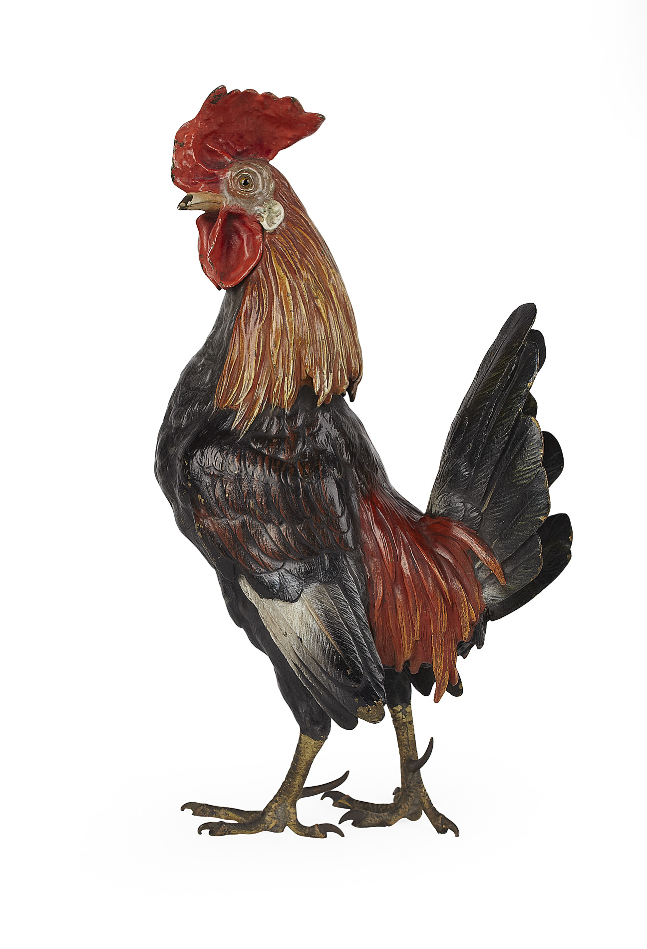 FRANZ BERGMANN COLD PAINTED BRONZE COCKEREL