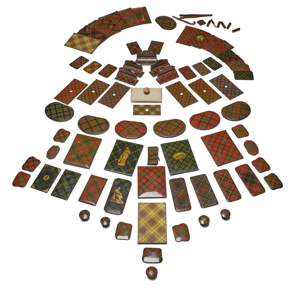 A LARGE GROUP OF MAUCHLINE 'TARTAN WARE'