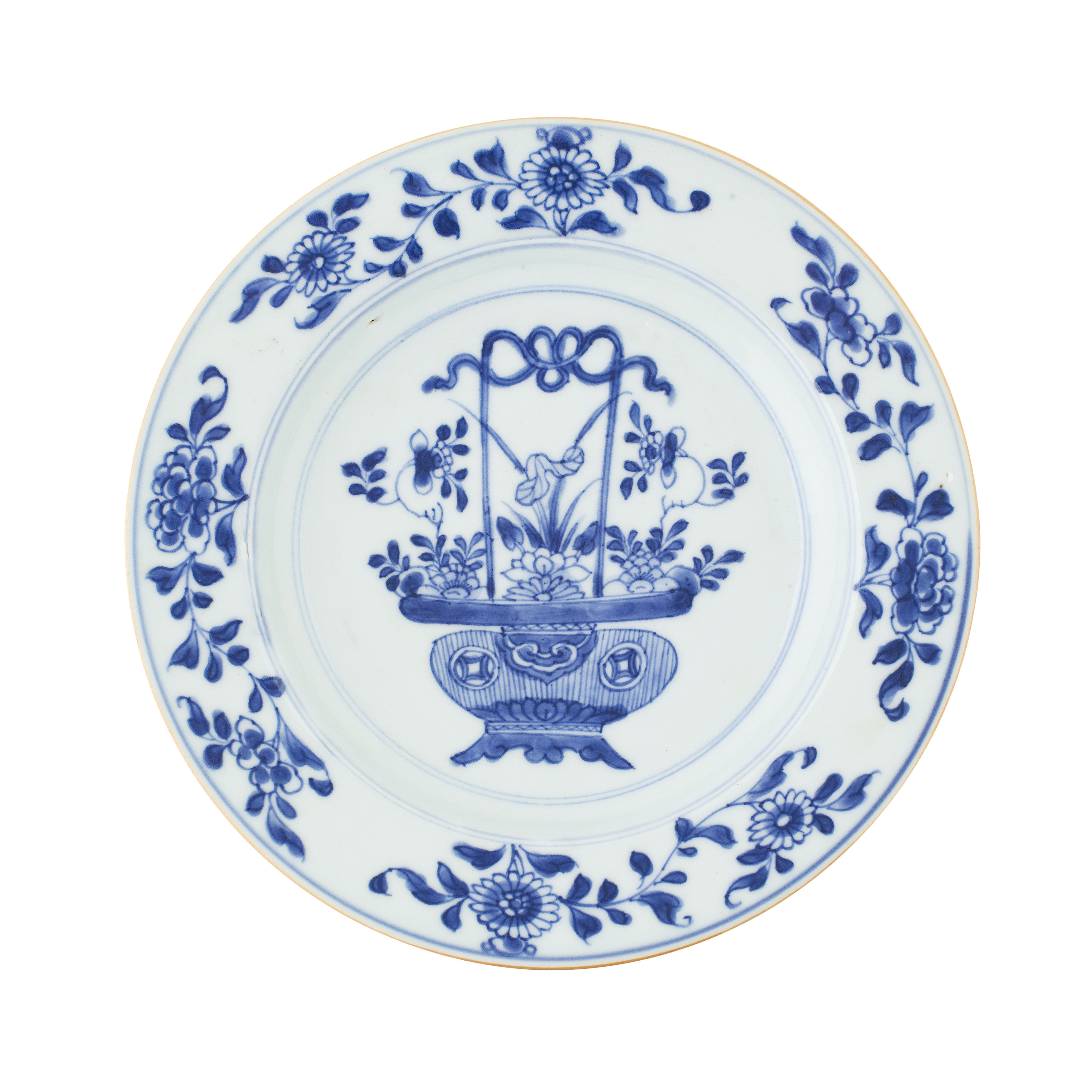 SET OF TEN CHINESE BLUE AND WHITE PLATES