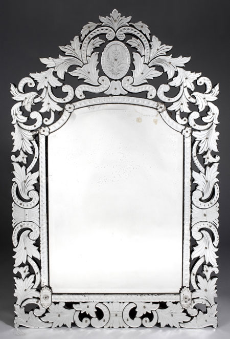 A 19th century Venetian glass wall mirror
