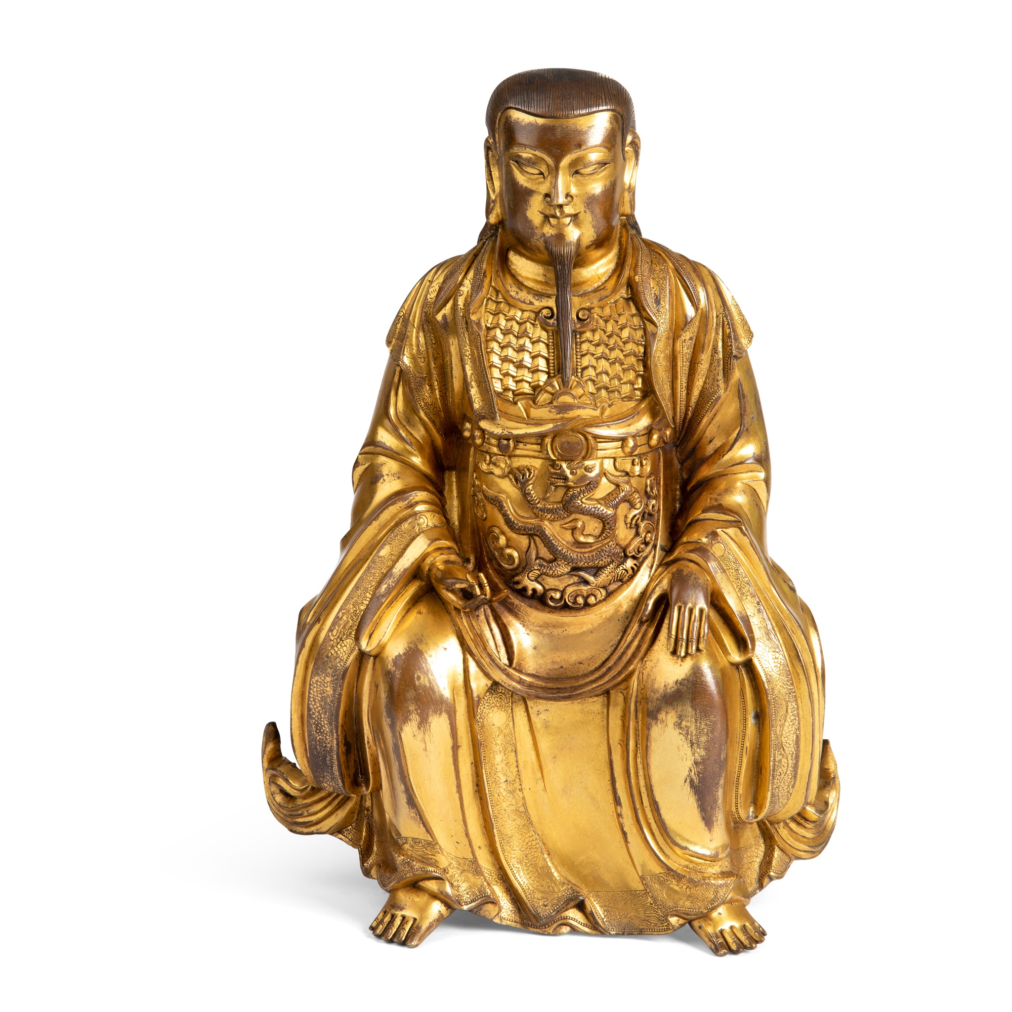 GILT BRONZE FIGURE OF ZHENWU