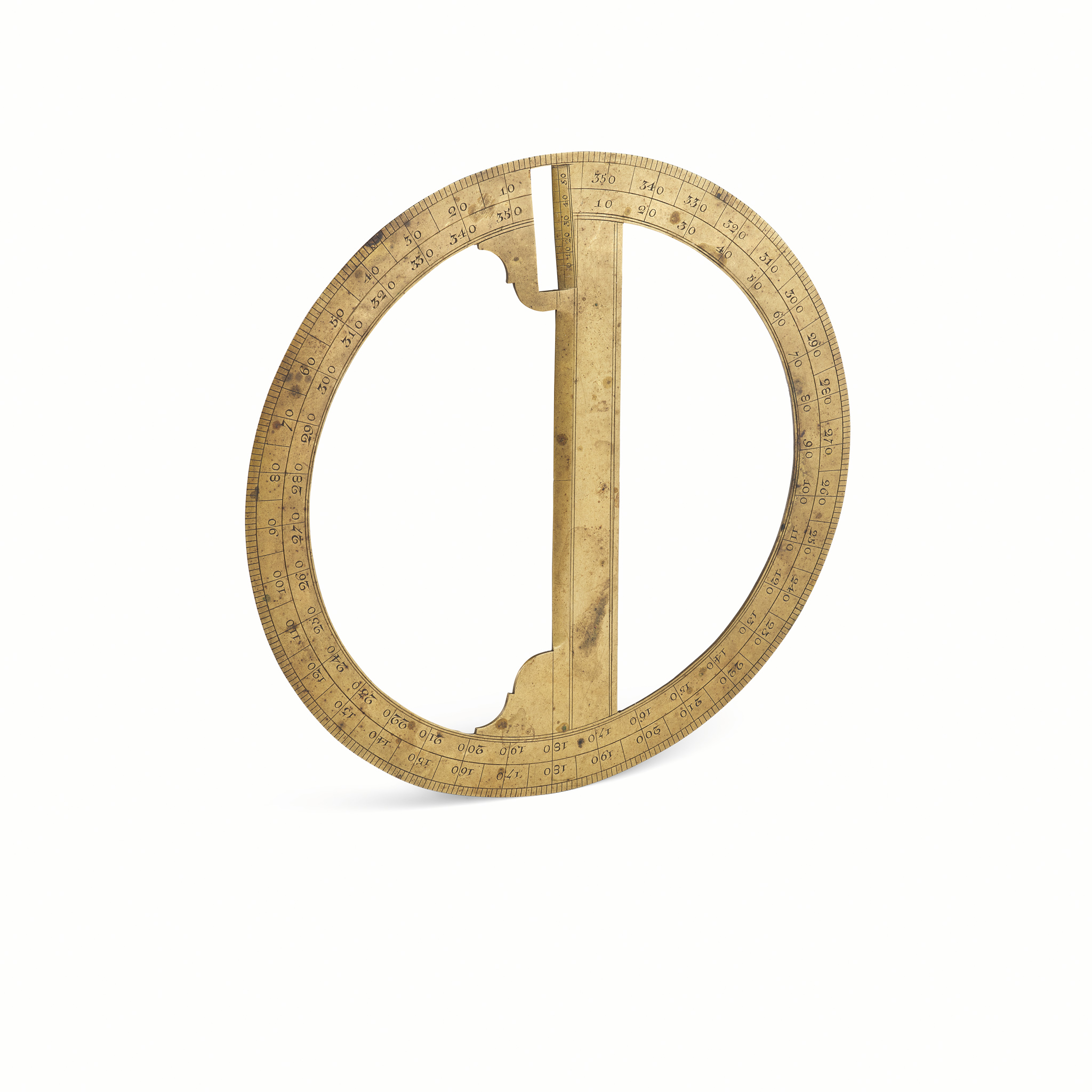 Brass circular protractor