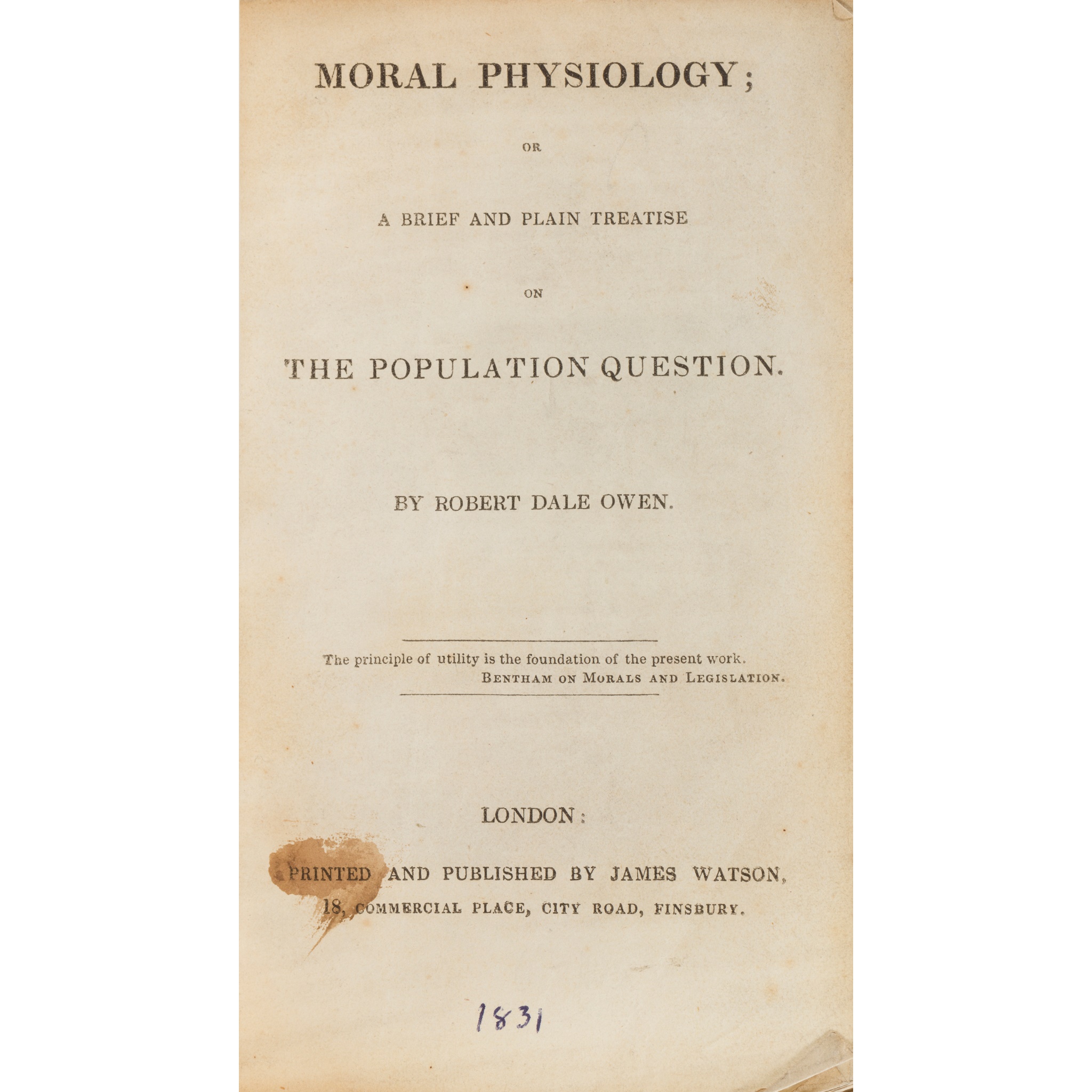 Population - Birth Control - Owen, Robert Dale