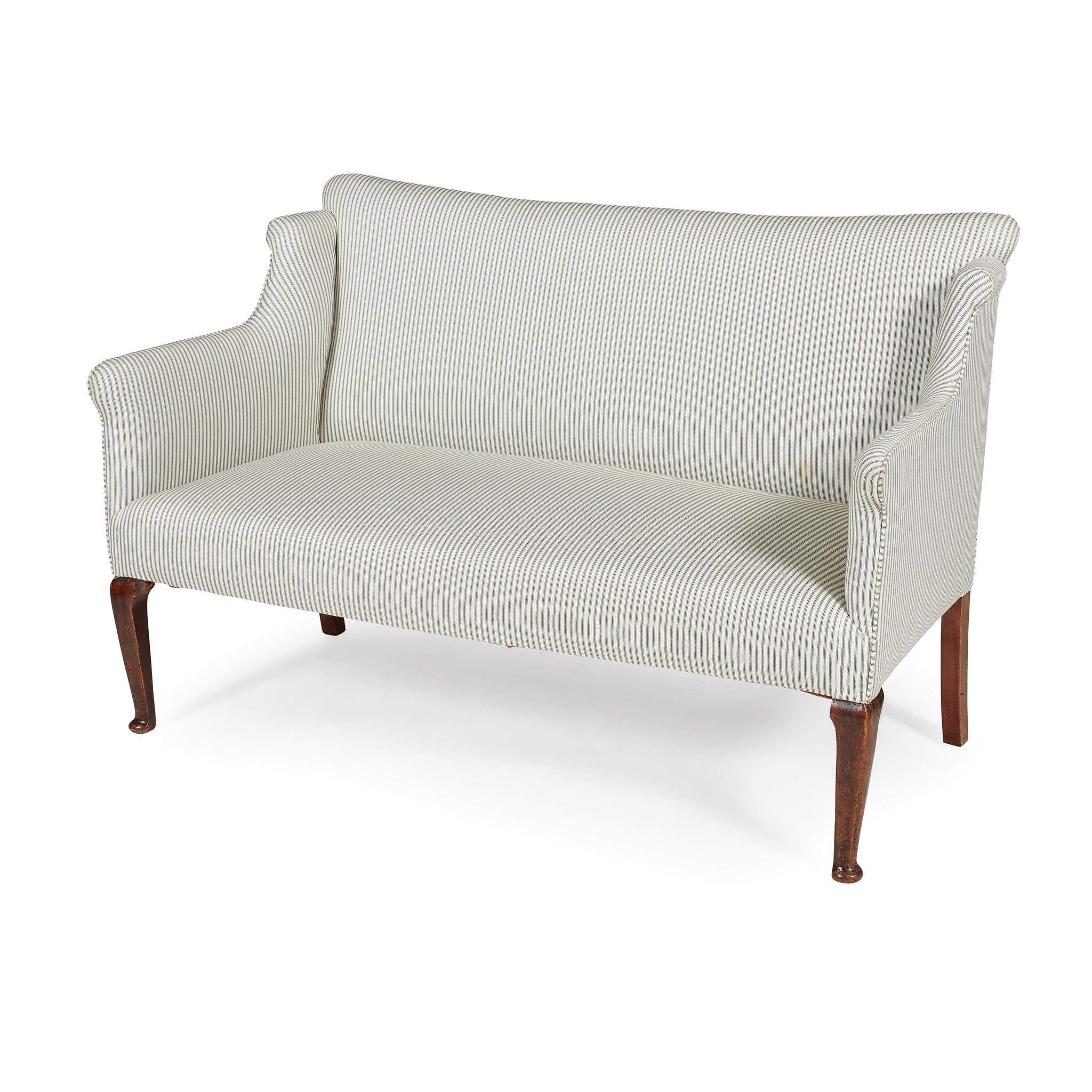 EDWARDIAN GEORGIAN STYLE MAHOGANY FRAMED DWARF SOFA