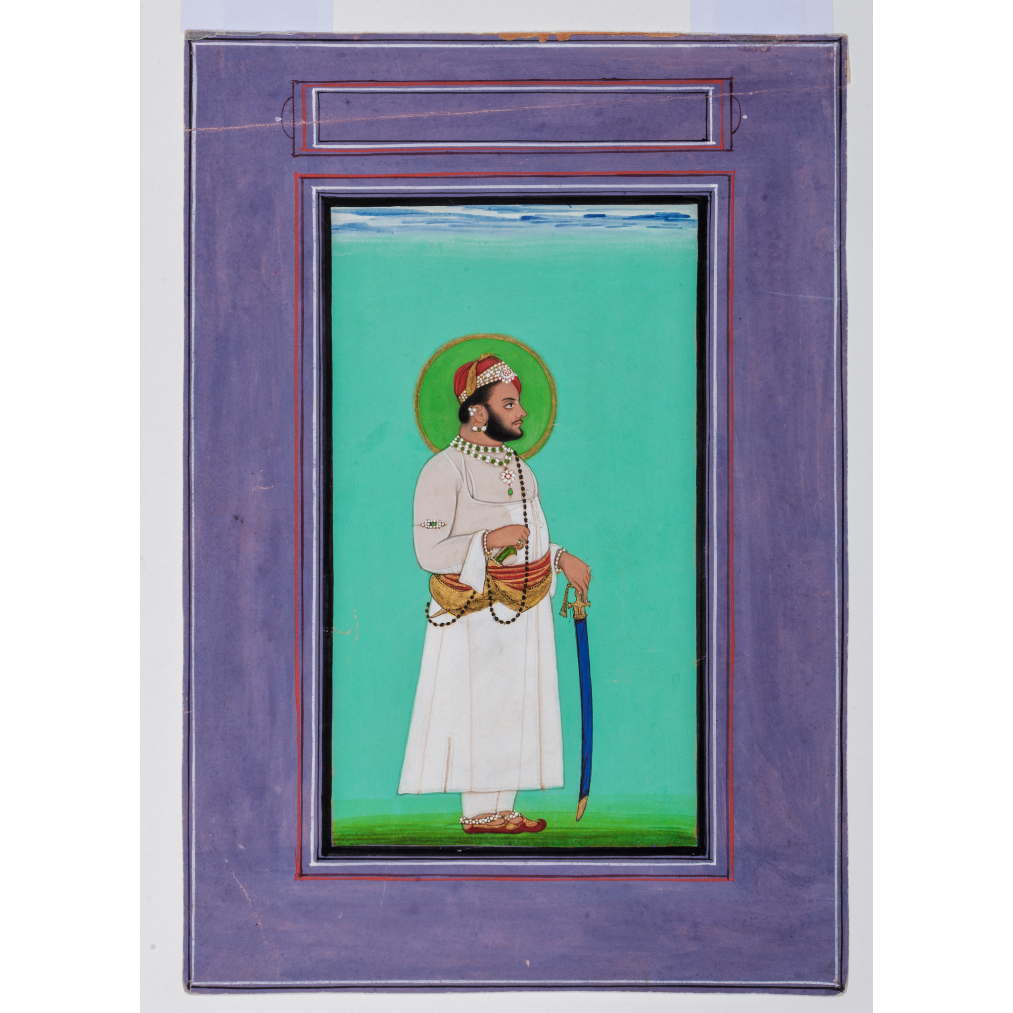 A PORTRAIT OF MAHARANA SARUP SINGH OF MEWAR (R. 1842-61) ATTRIBUTED TO THE ARTIST 'TARA'