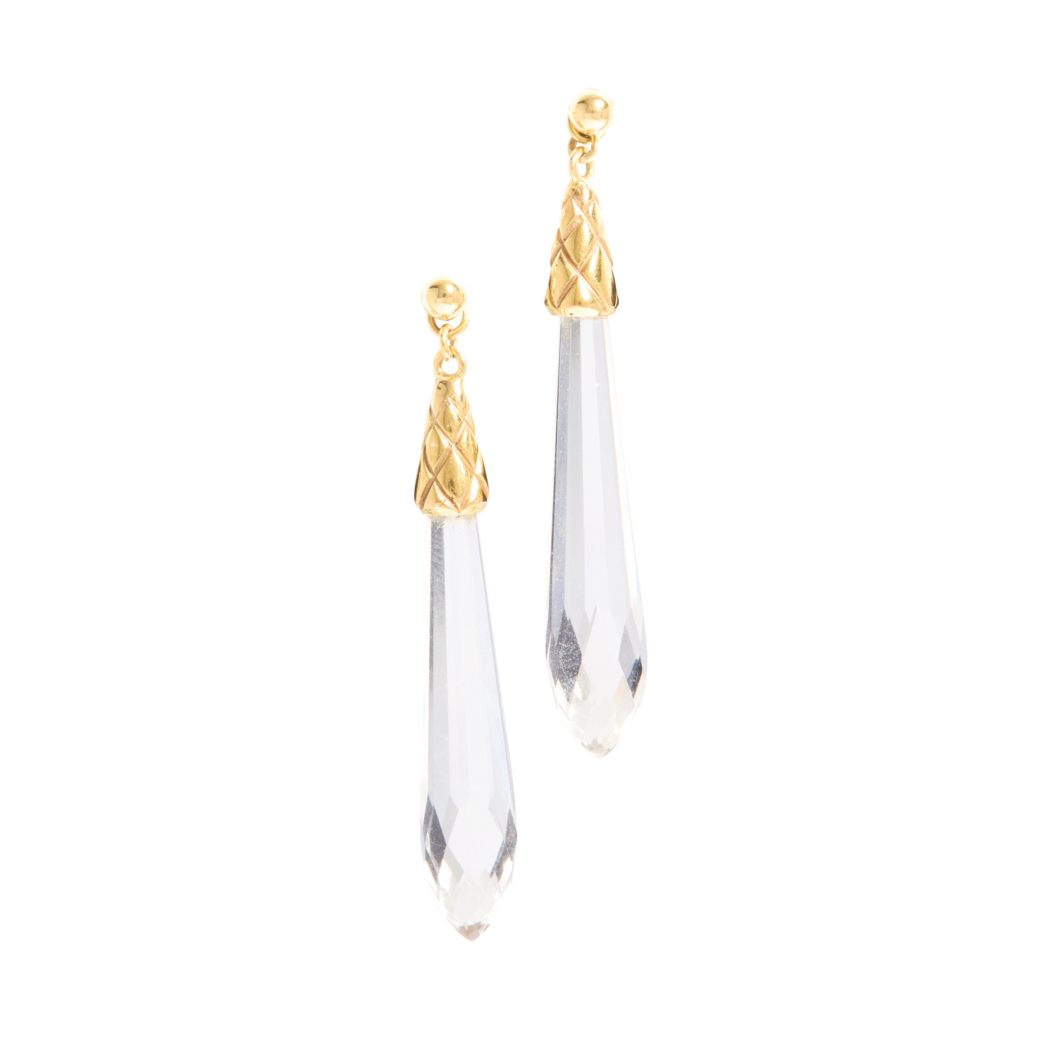 Annabelle Jones: A pair of rock crystal pendent earrings