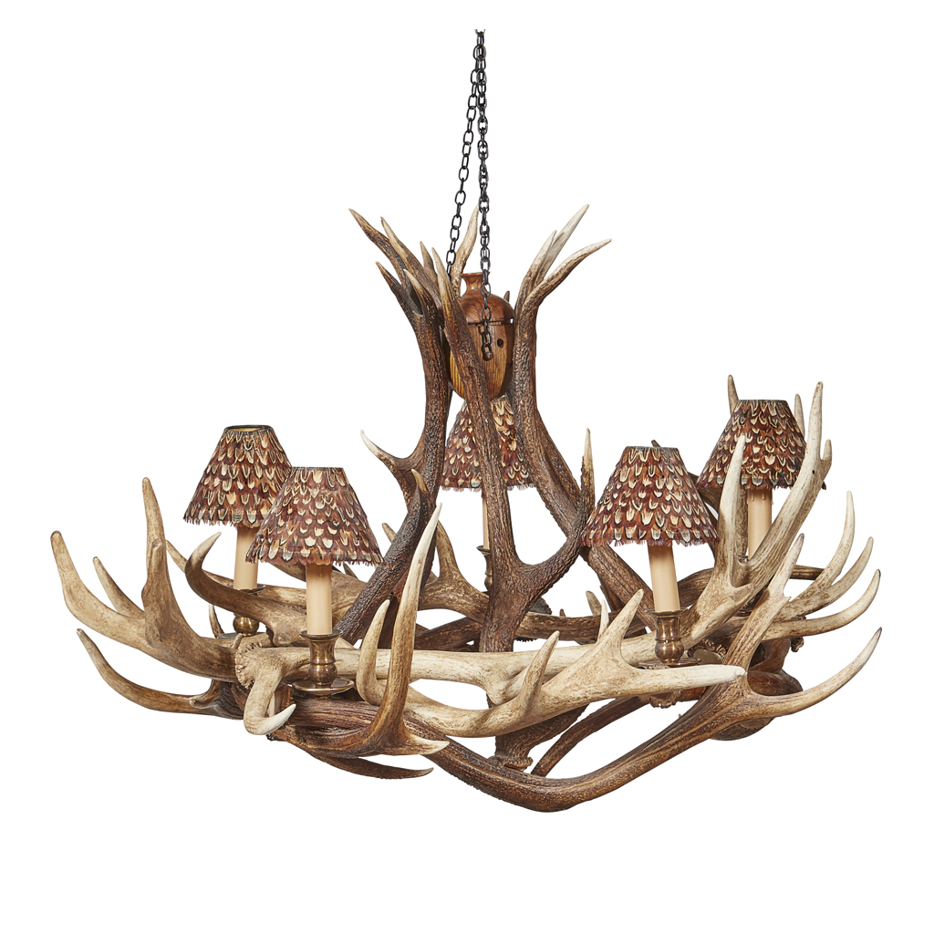AN ANTLER CHANDELIER