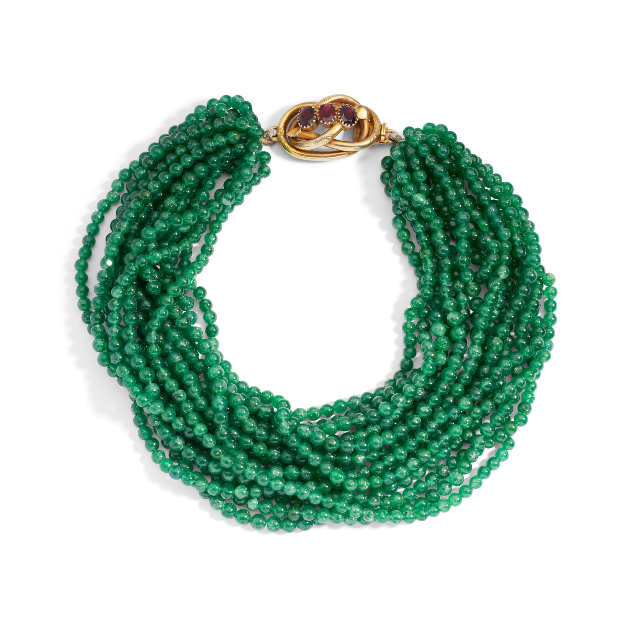 An aventurine quartz bead necklace