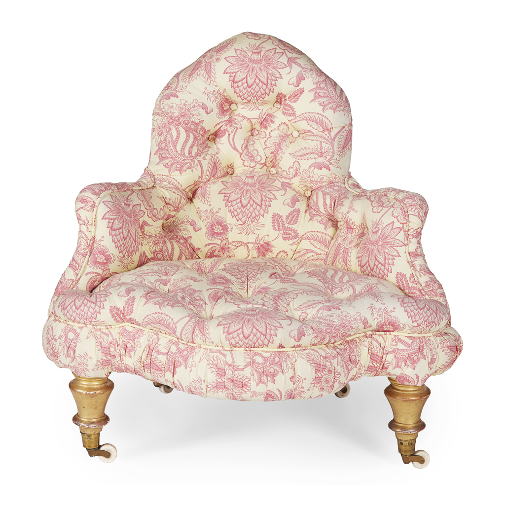 VICTORIAN BUTTON-UPHOLSTERED ARMCHAIR