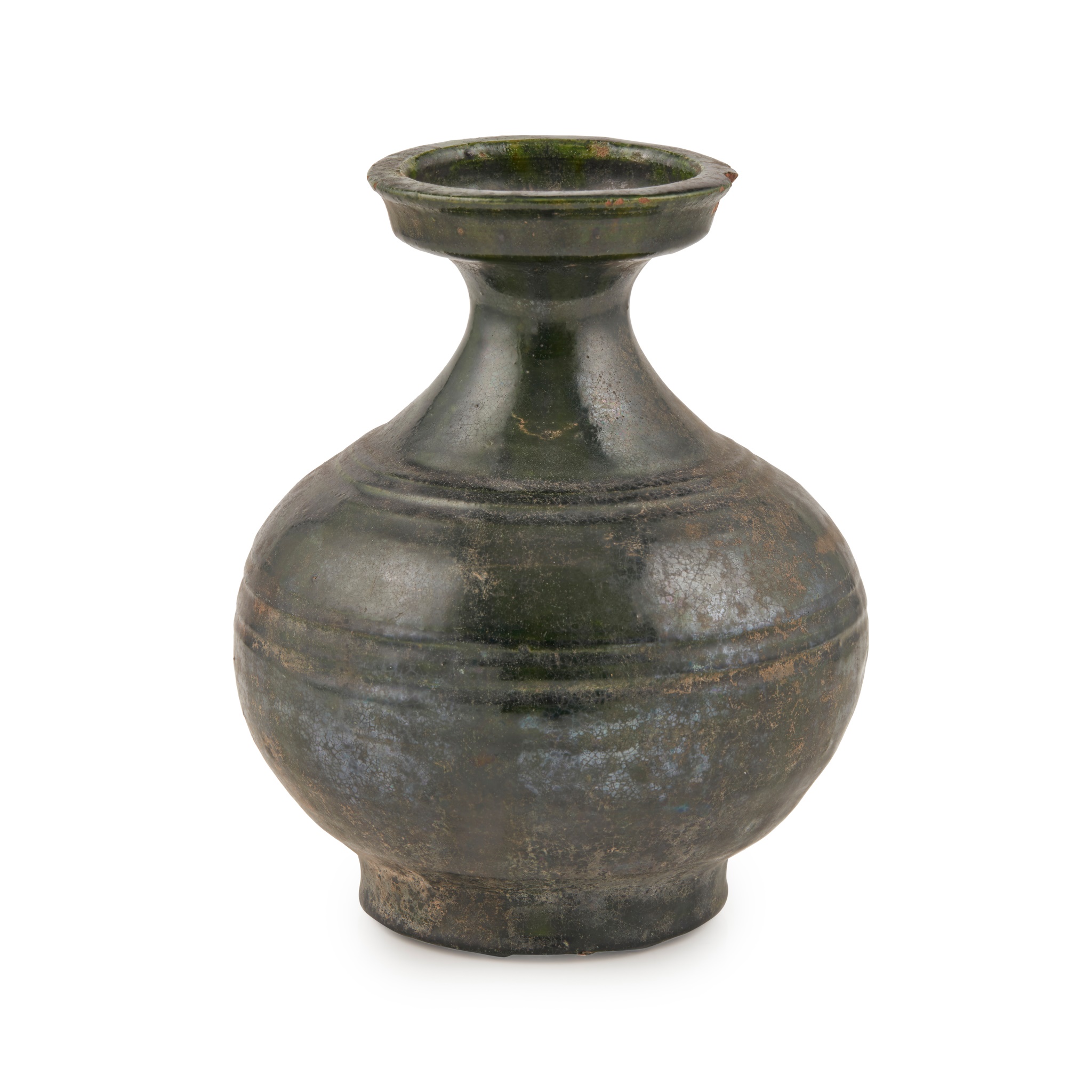 GREEN-GLAZED POTTERY VASE, HU