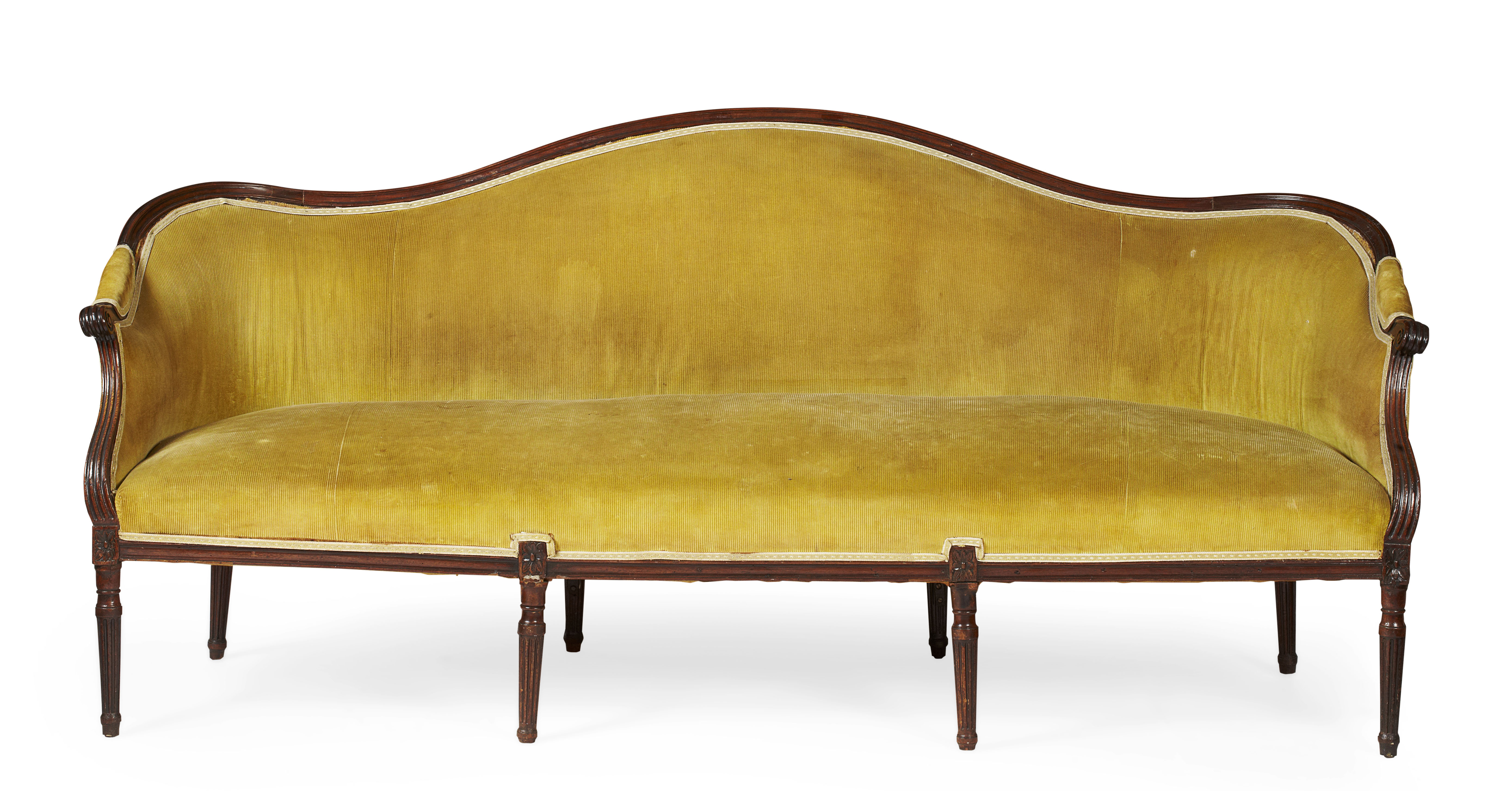 GEORGE III MAHOGANY FRAMED SOFA