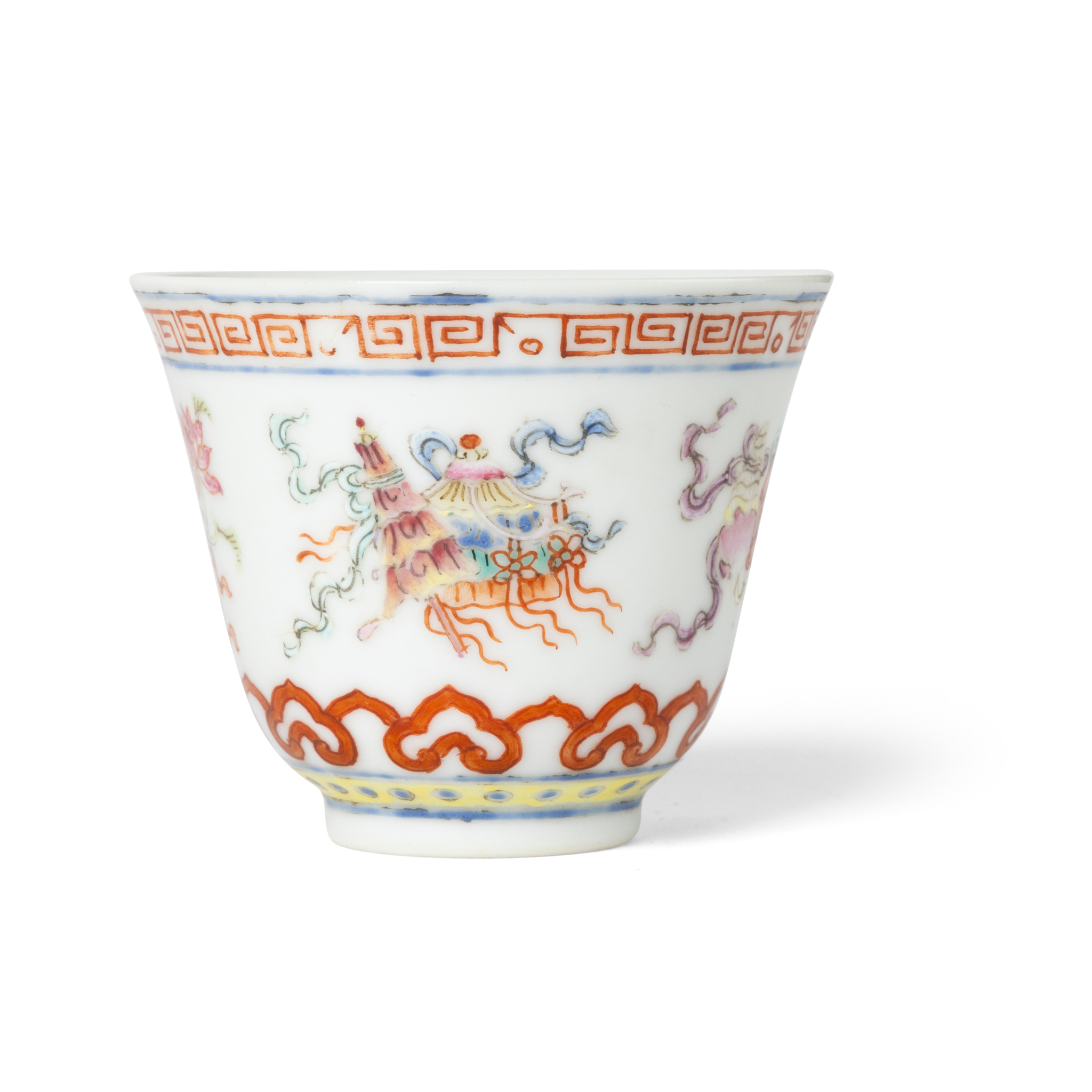 CHINESE FAMILLE ROSE 'BUDDHIST EMBLEMS' CUP