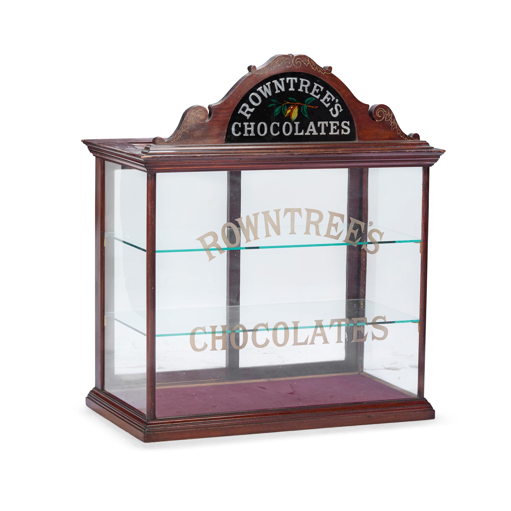VICTORIAN ROWNTREE'S CHOCOLATES COUNTERTOP DISPLAY CABINET