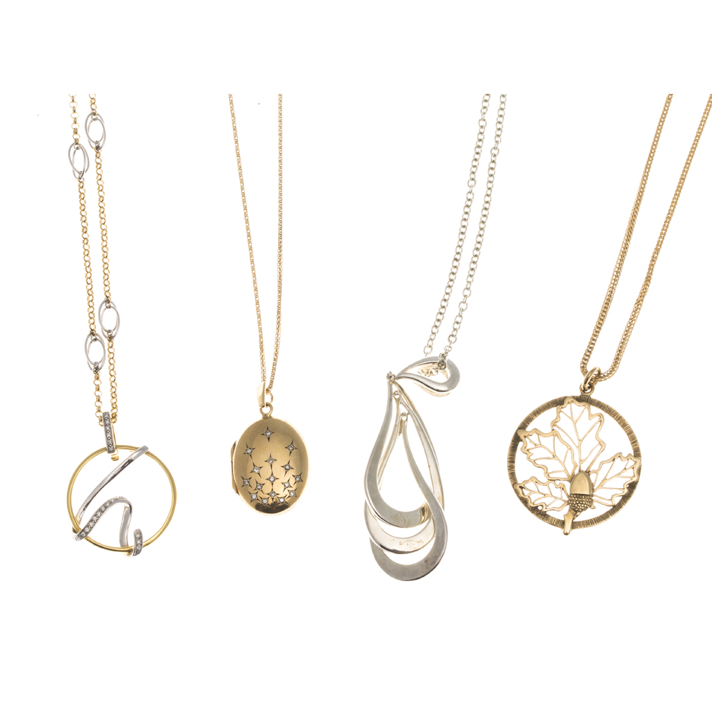 A collection of pendant necklaces
