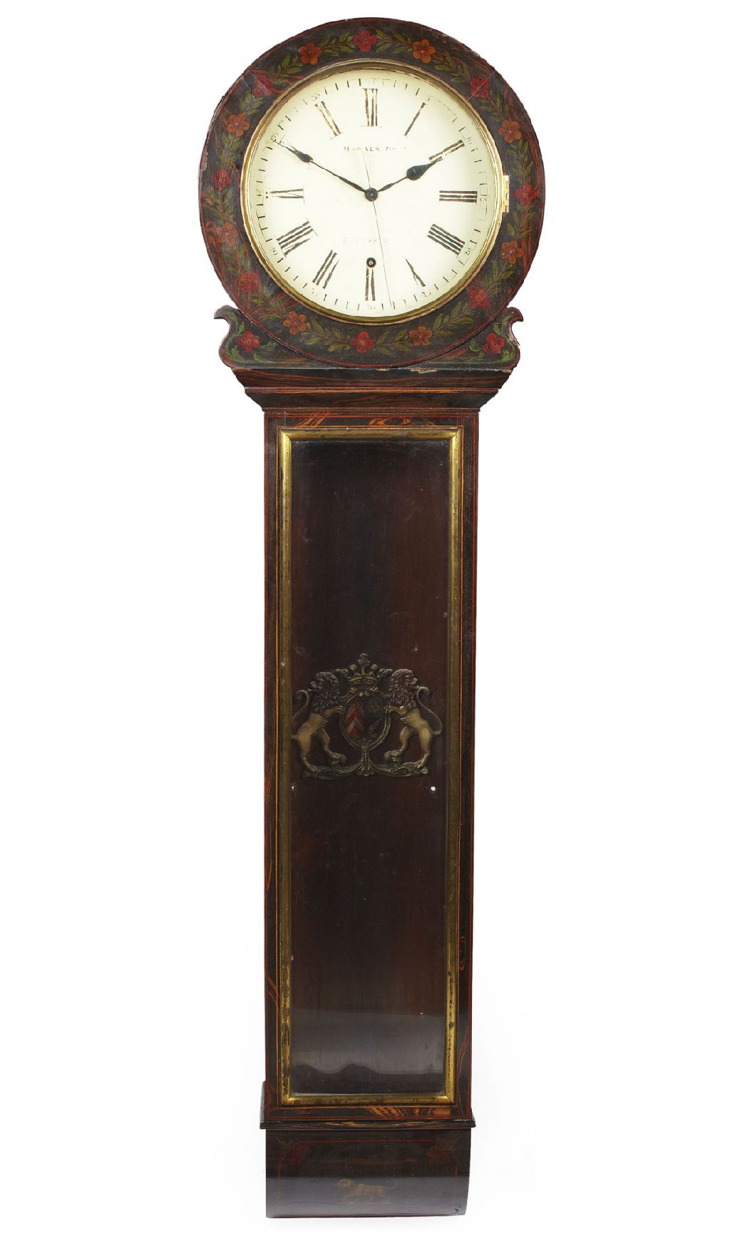 VICTORIAN ROSEWOOD AND PAINTED WALL CLOCK