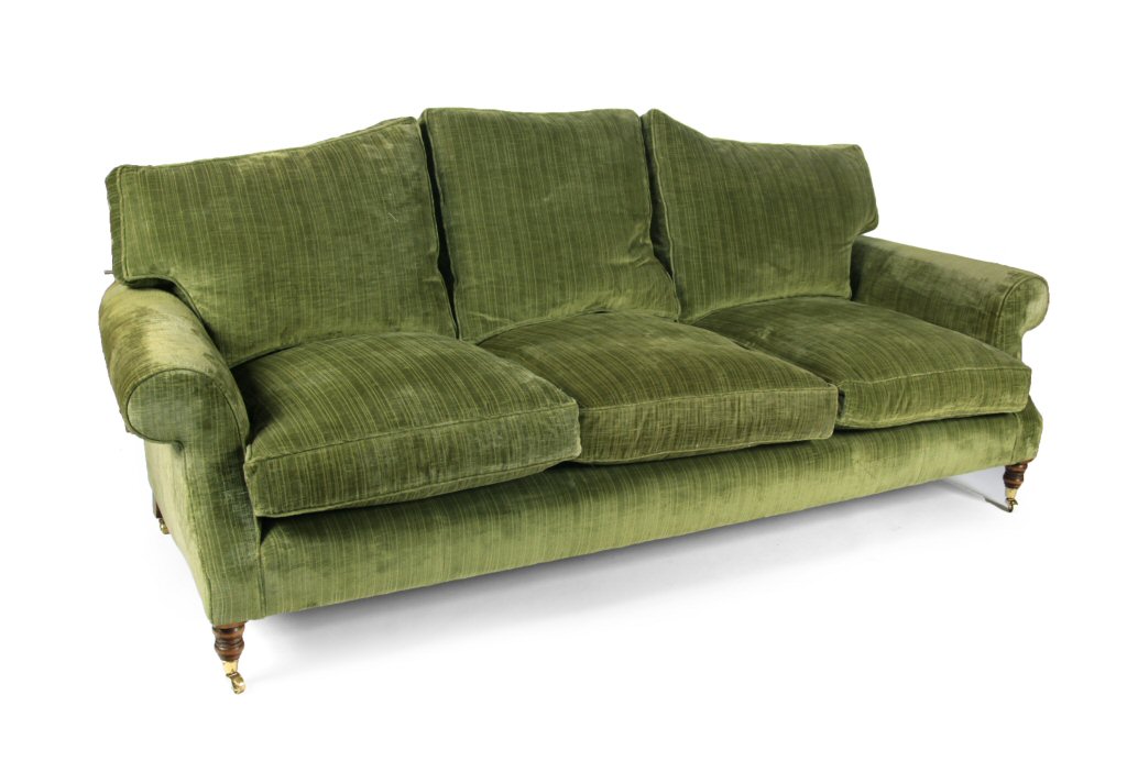 A pair of large Howard and Son style sofas