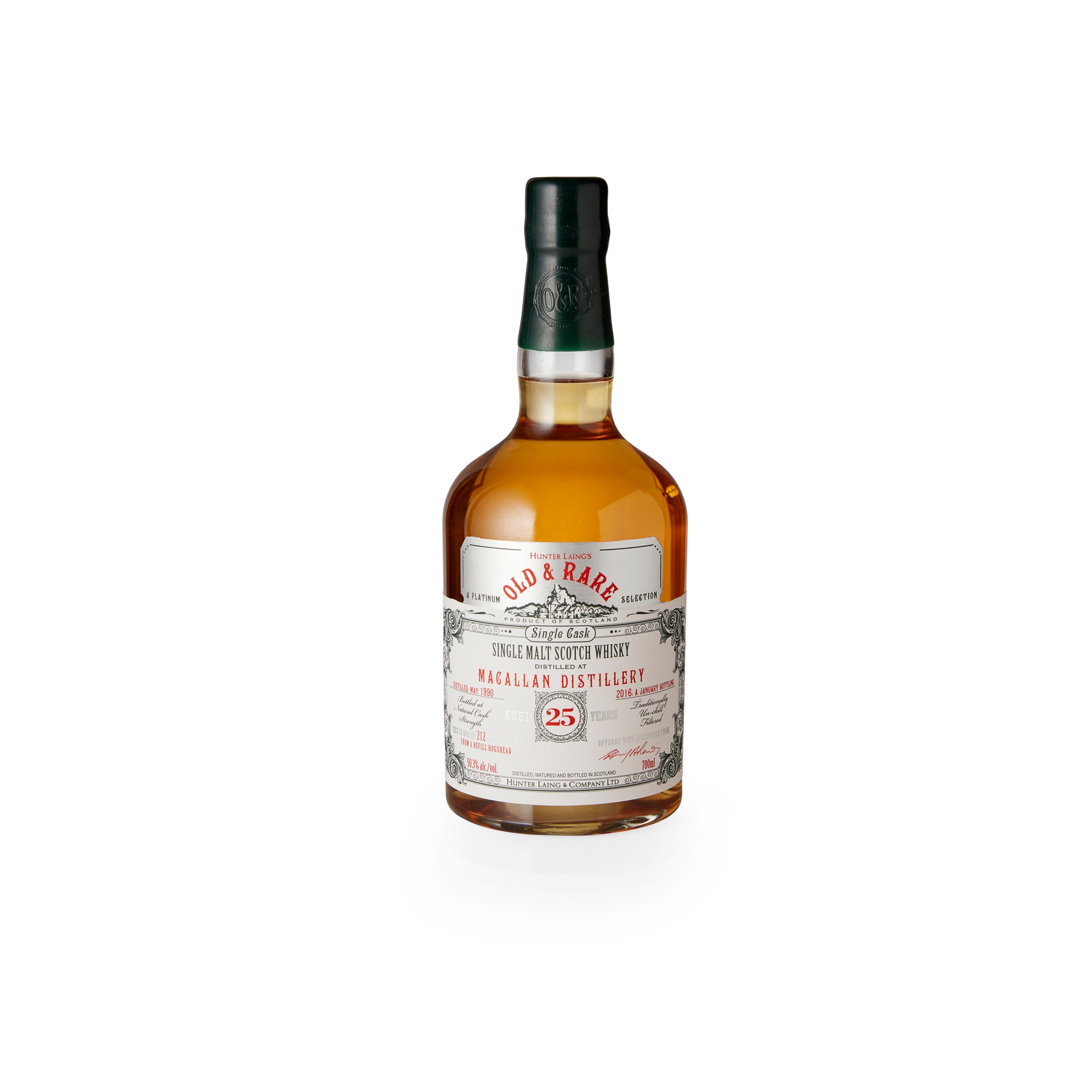 Past auction: THE MACALLAN 1990 25 YEAR OLD - HUNTER LAING OLD