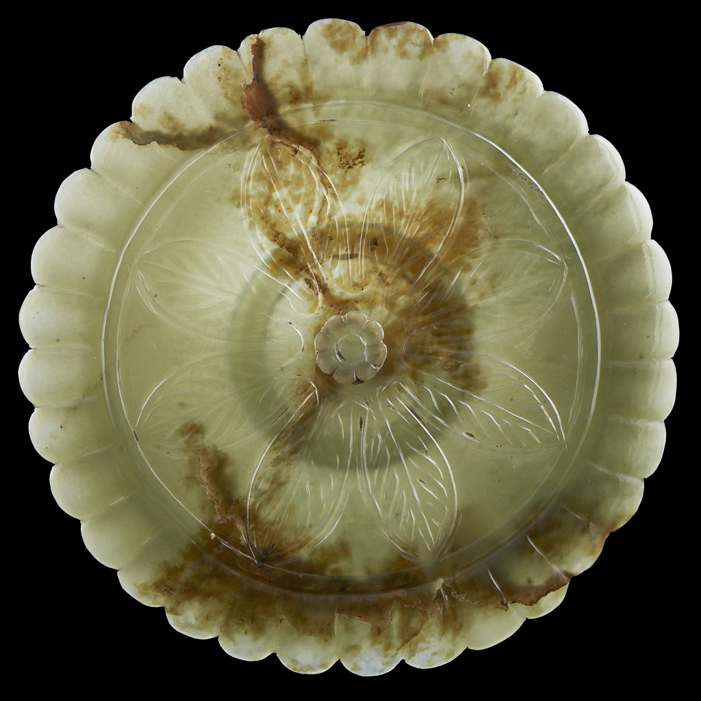 MUGHAL-STYLE GREEN JADE PLAQUE