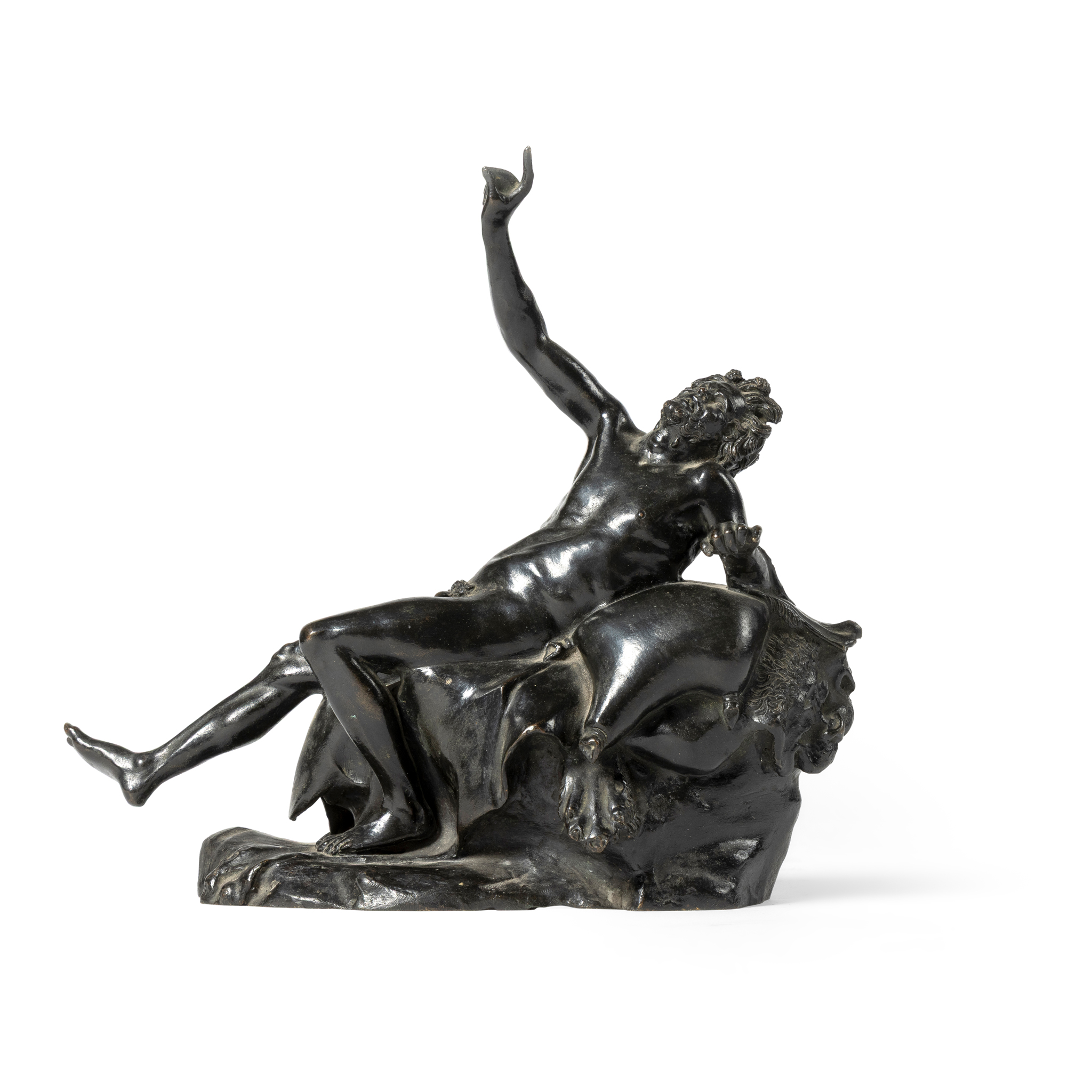 A BRONZE FIGURE GROUP OF THE BARBERINI FAUN, AFTER THE ANTIQUE