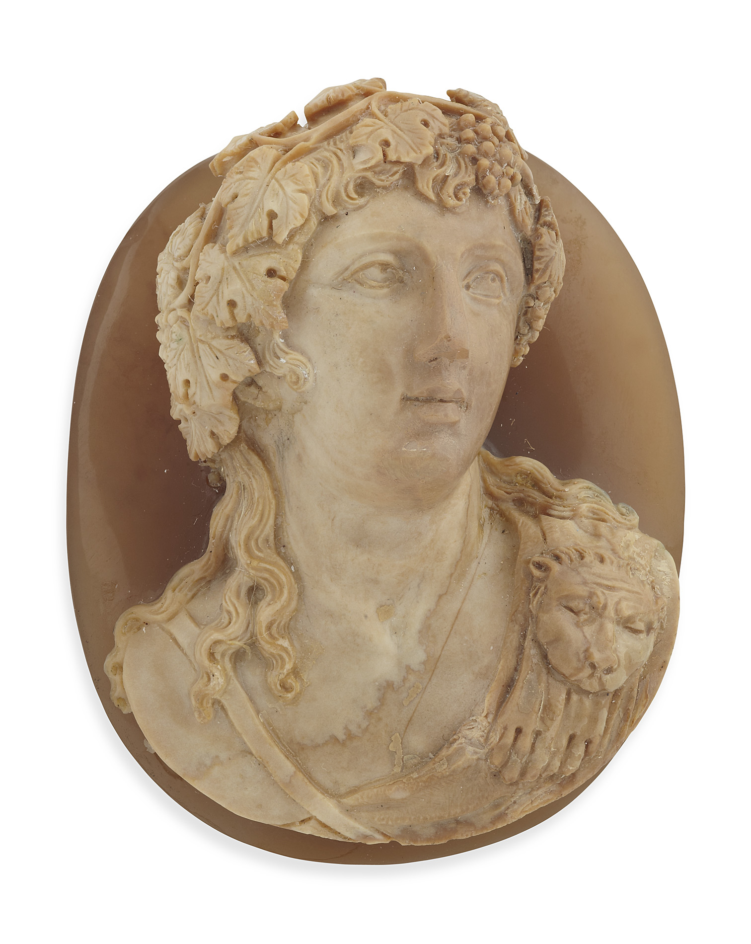 A large carved hardstone cameo