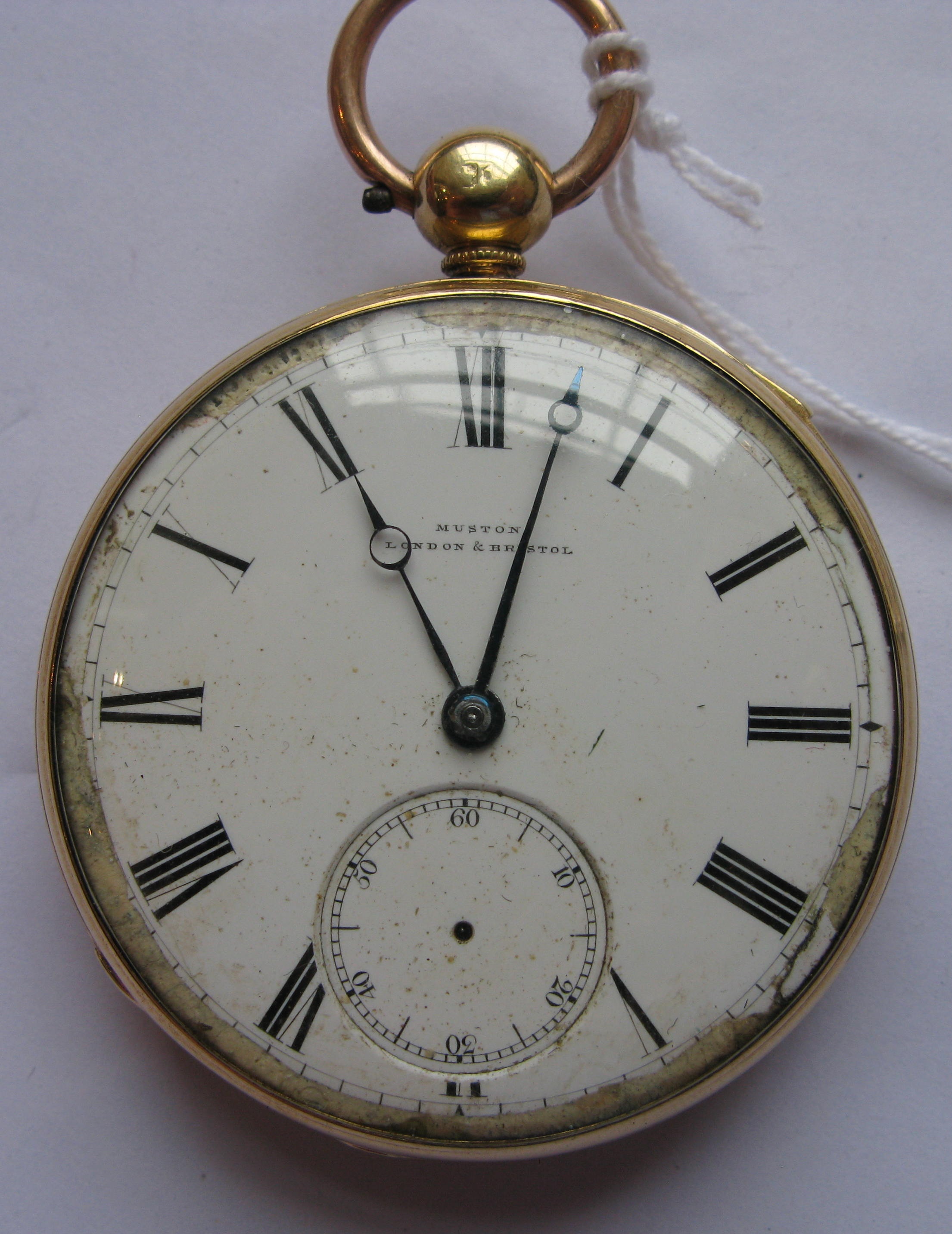 An 18ct gold cased key wind open faced pocket watch