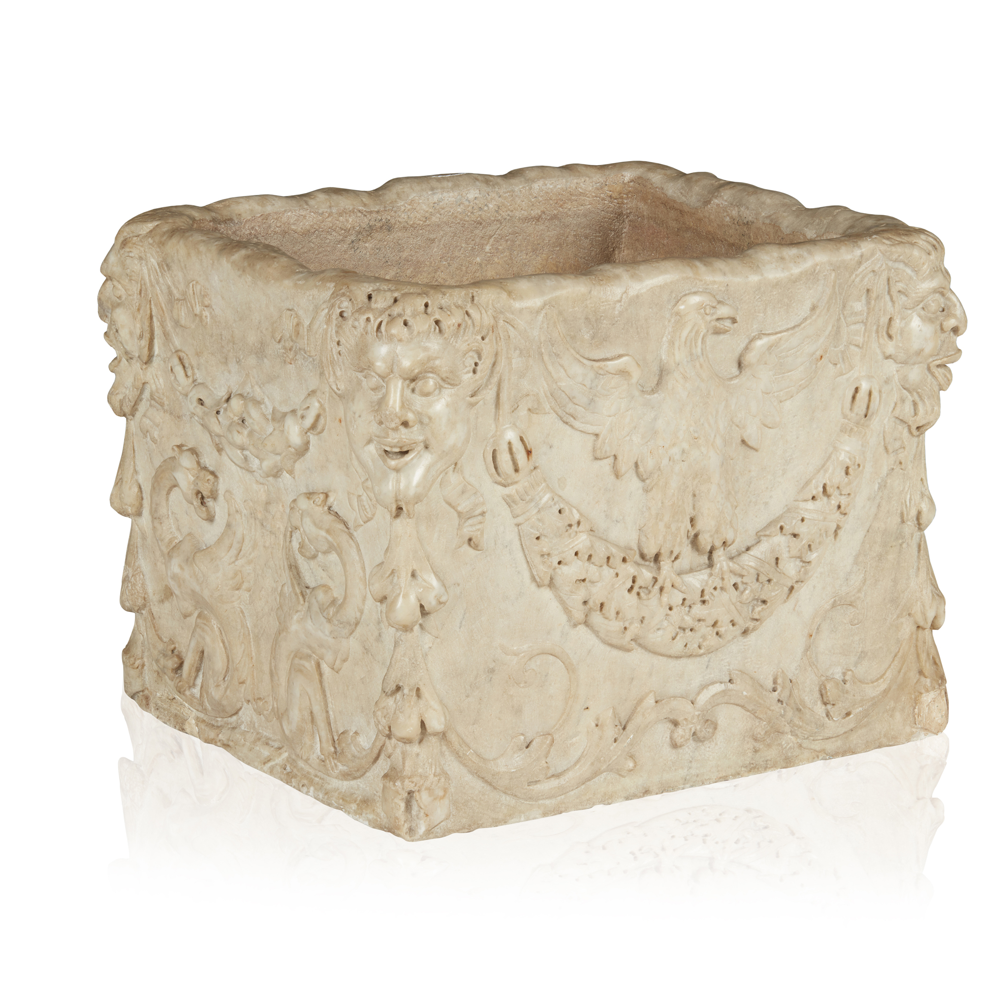 ATTRIBUTED TO ANTONIO FEDERIGHI OF SIENA (1420-1483), ITALIAN RENAISSANCE WHITE MARBLE CISTERN