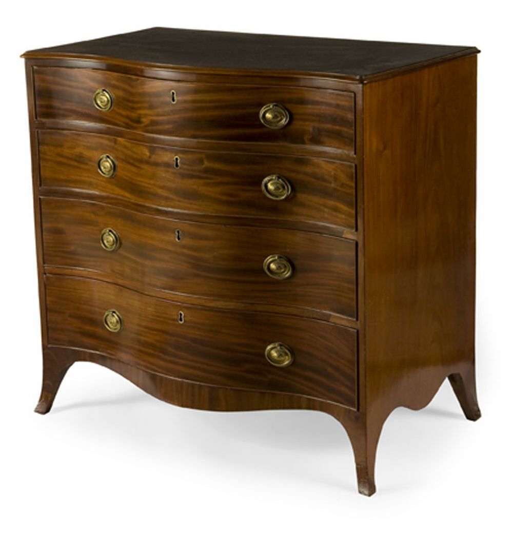 A George III mahogany serpentine chest