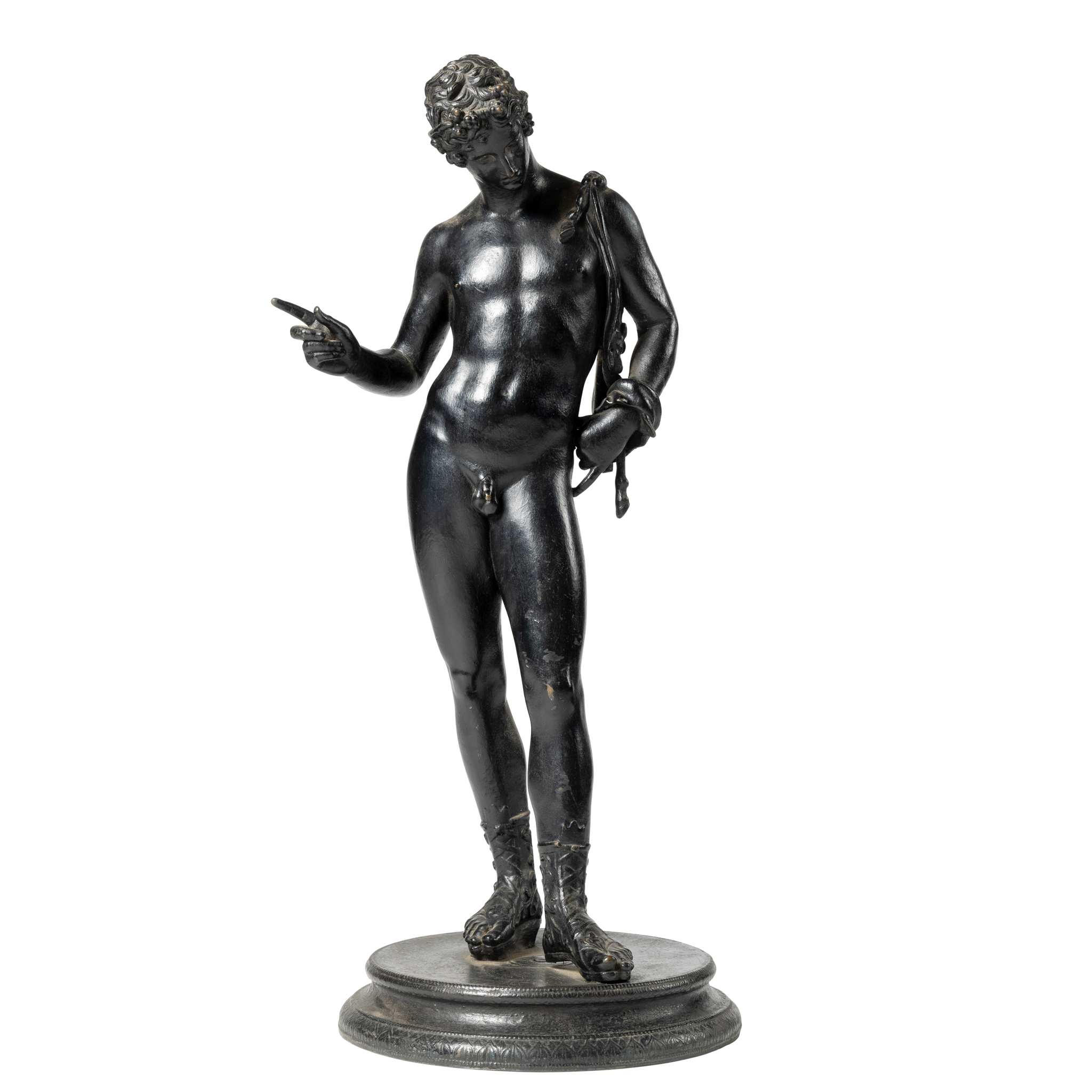 A BRONZE FIGURE OF NARCISSUS, AFTER THE ANTIQUE