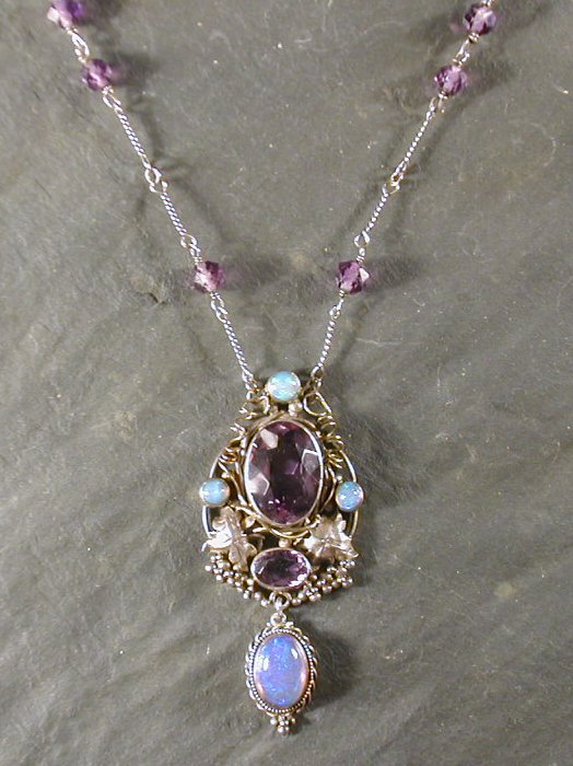 An Arts and Crafts pendant necklace attributed to Sibyl Dunlop or Dorrie Nossiter