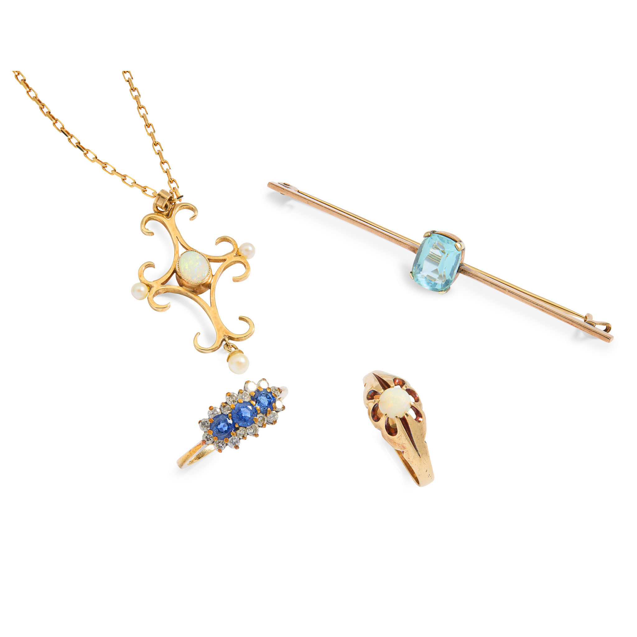 A collection of gem-set jewellery