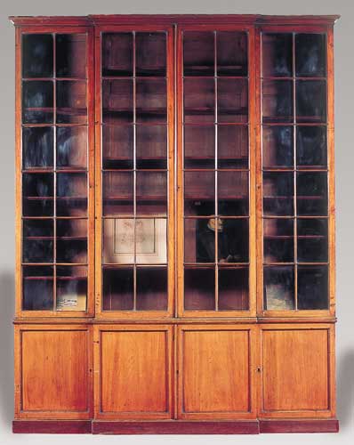 A Regency mahogany breakfront bookcase