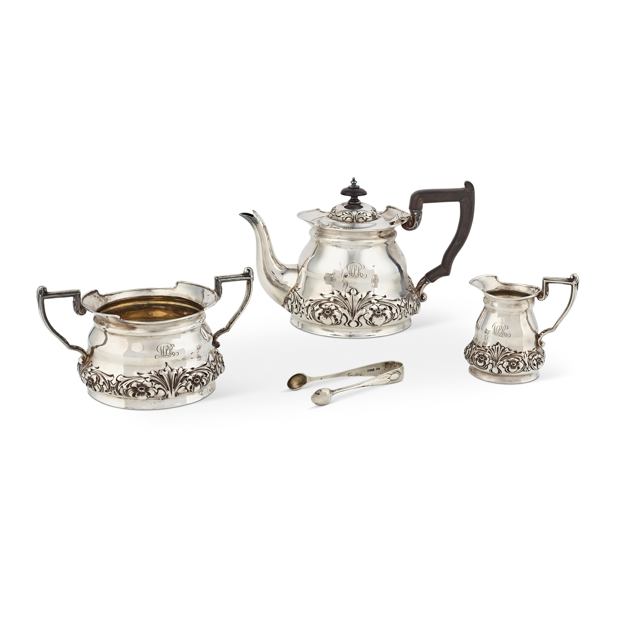 AN EDWARDIAN BACHELOR'S THREE PIECE TEA SERVICE