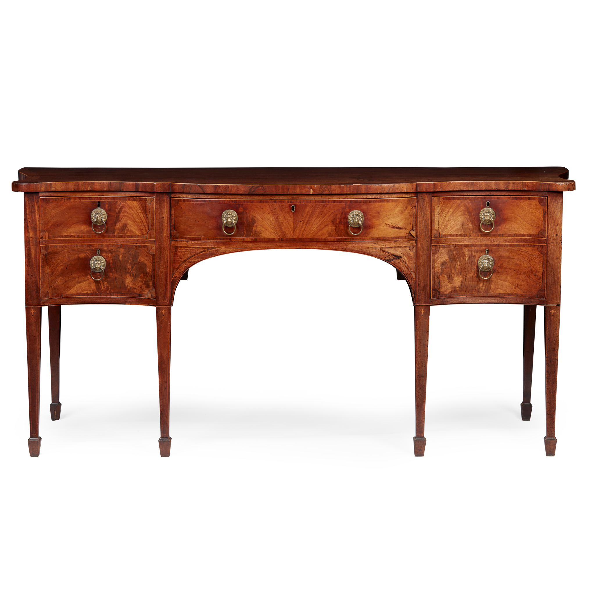 GEORGE III MAHOGANY SERPENTINE SIDEBOARD
