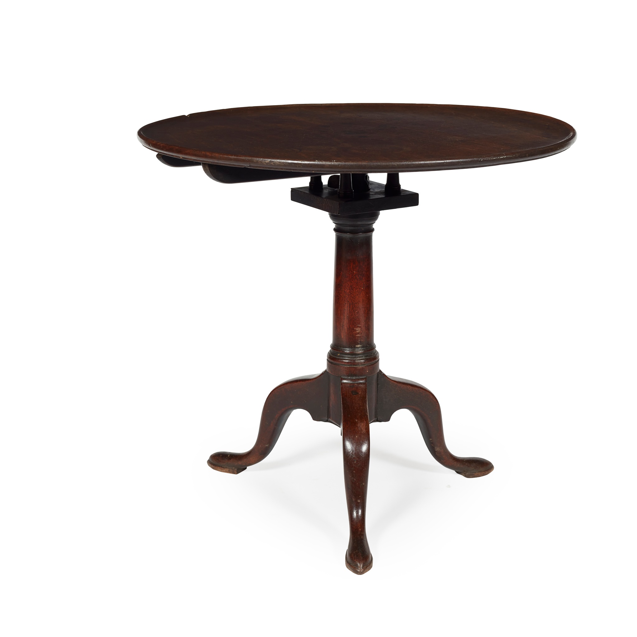 GEORGE III MAHOGANY BIRDCAGE TRIPOD TEA TABLE