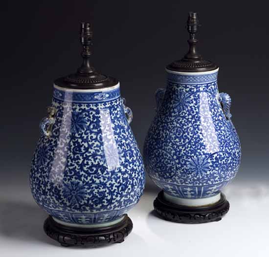 A Chinese blue and white baluster vase