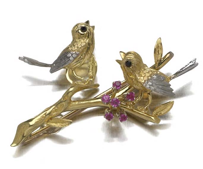 A 1960's 18ct two-colour gold brooch,