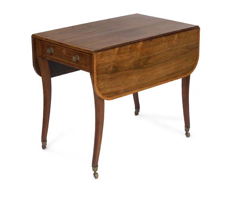 A Regency rosewood and kingwood banded Pembroke table,