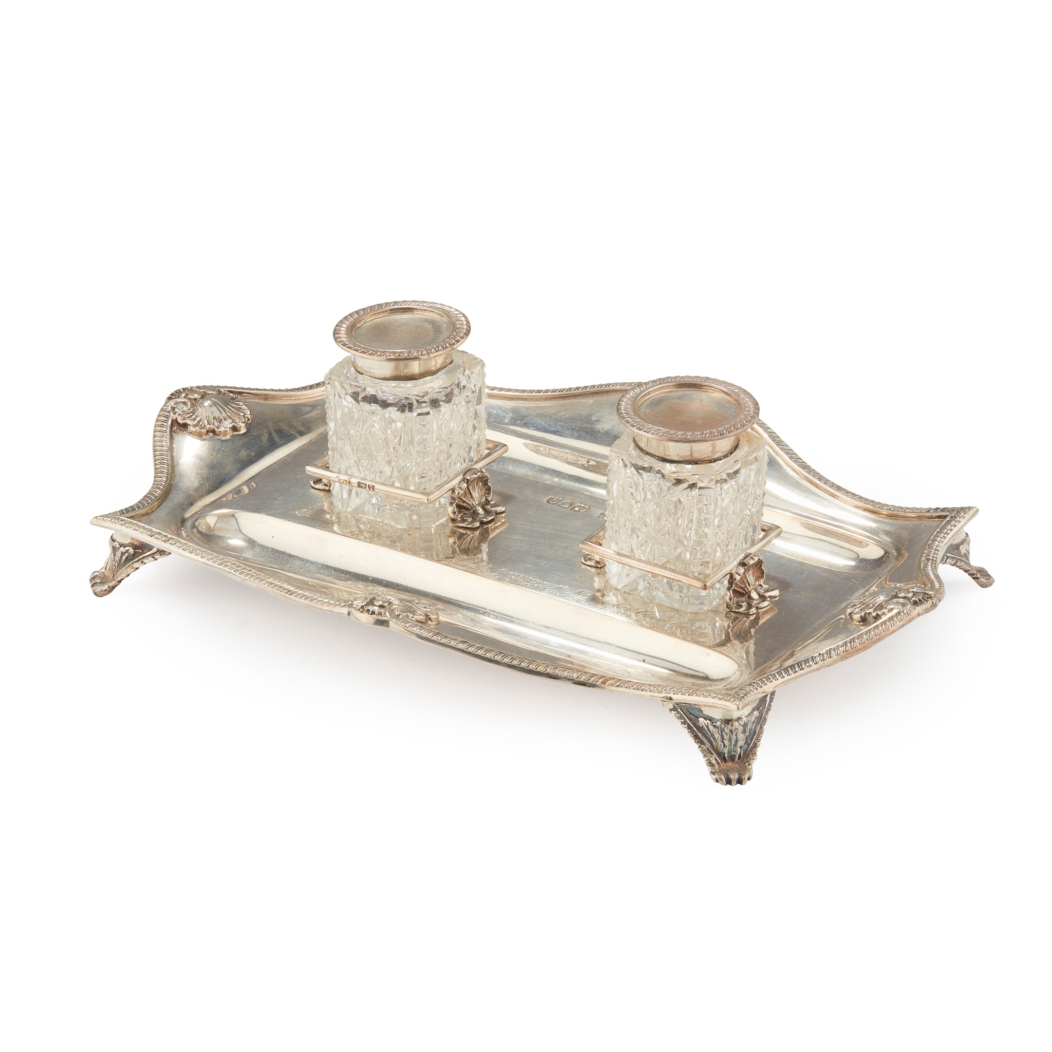 A GEORGE V INKSTAND