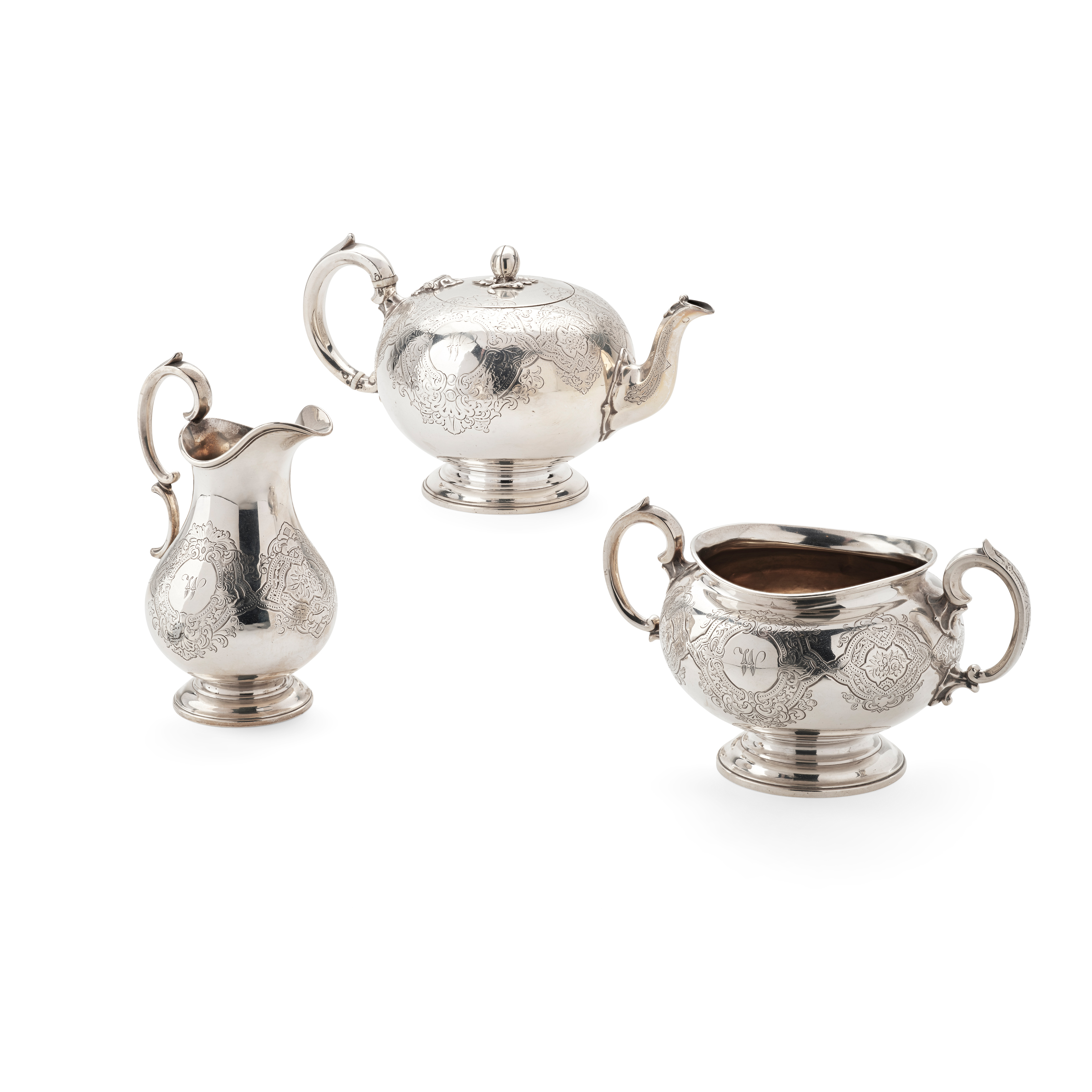 A VICTORIAN THREE PIECE TEA SERVICE