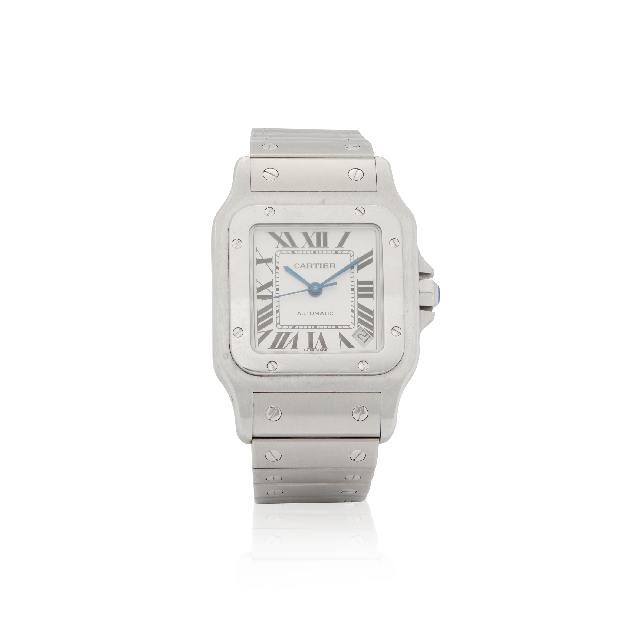 Cartier. A stainless steel automatic bracelet watch