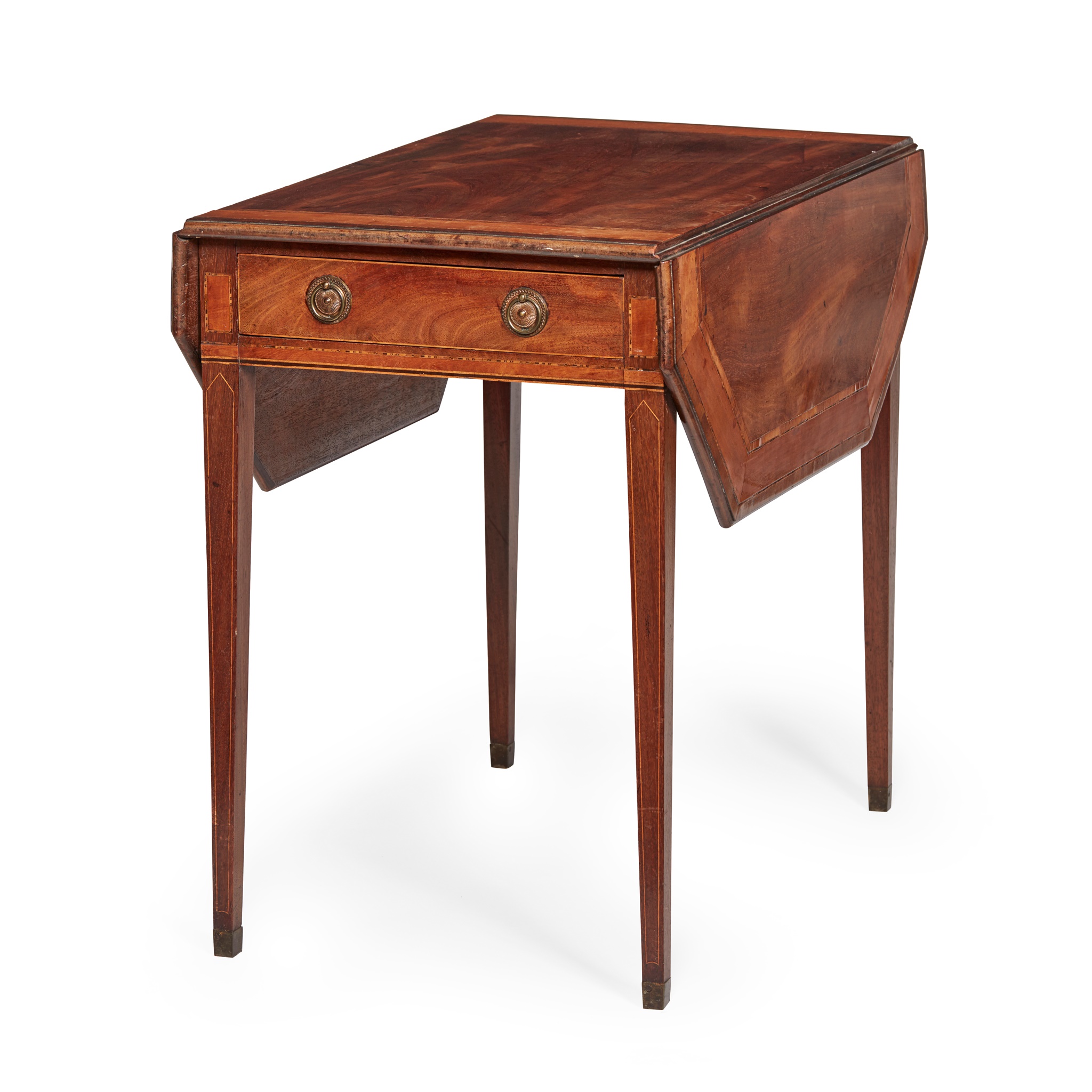 GEORGE III MAHOGANY AND SATINWOOD INLAY PEMBROKE TABLE