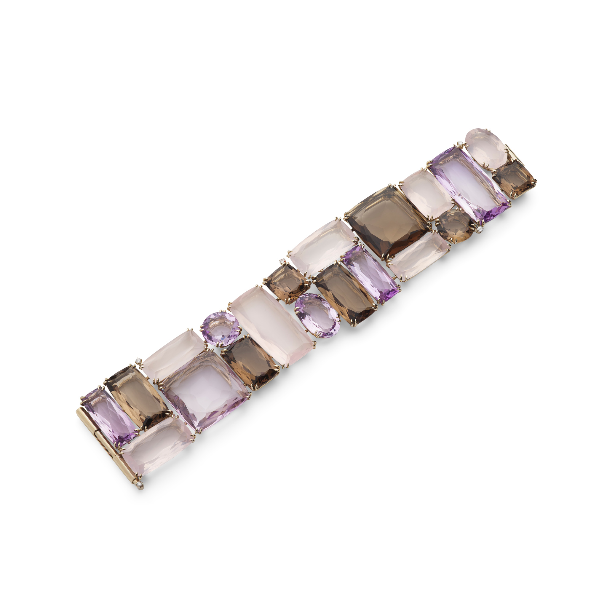 H. Stern: A rose quartz, smoky quartz and amethyst bracelet