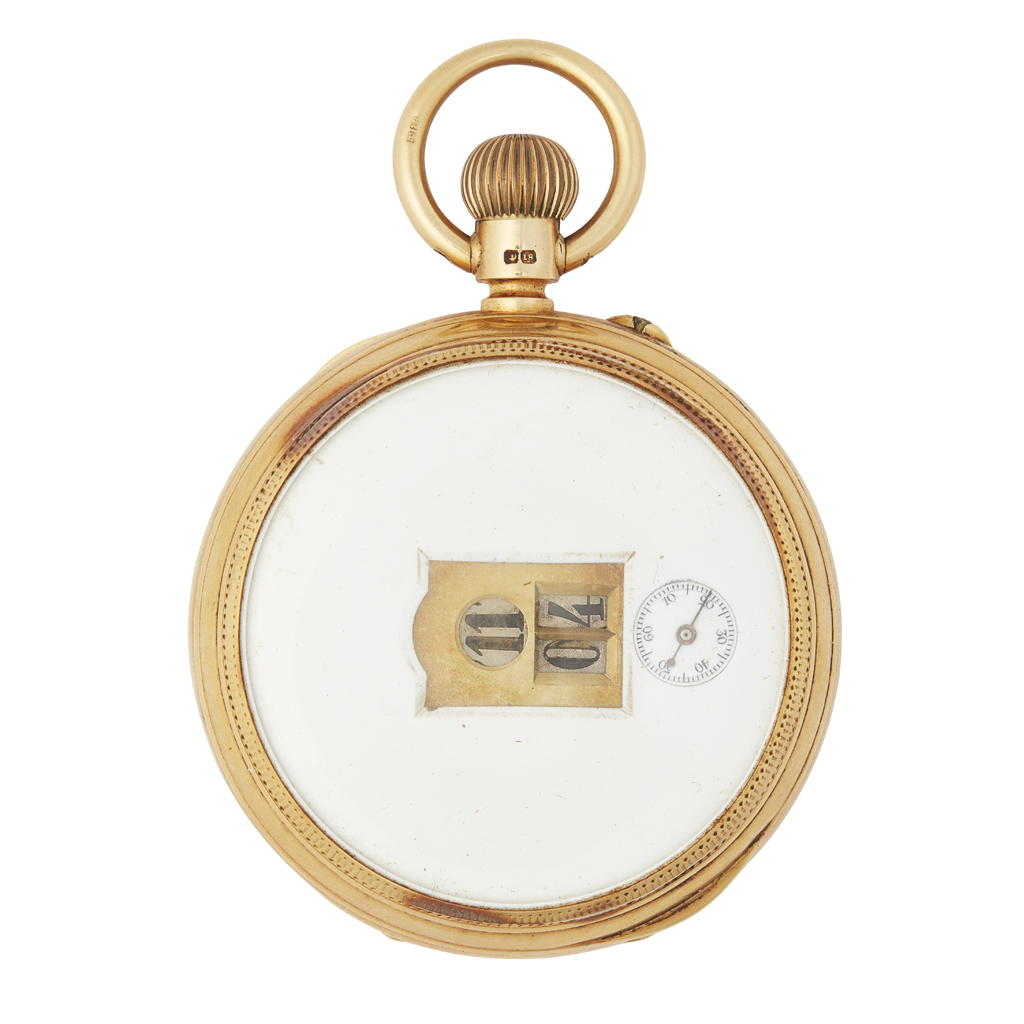 An 18ct gold cased 'digital' pocket watch
