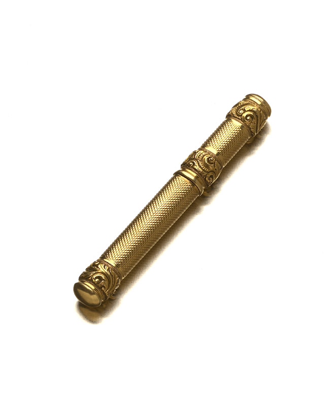 A George IV 18ct gold needle case,