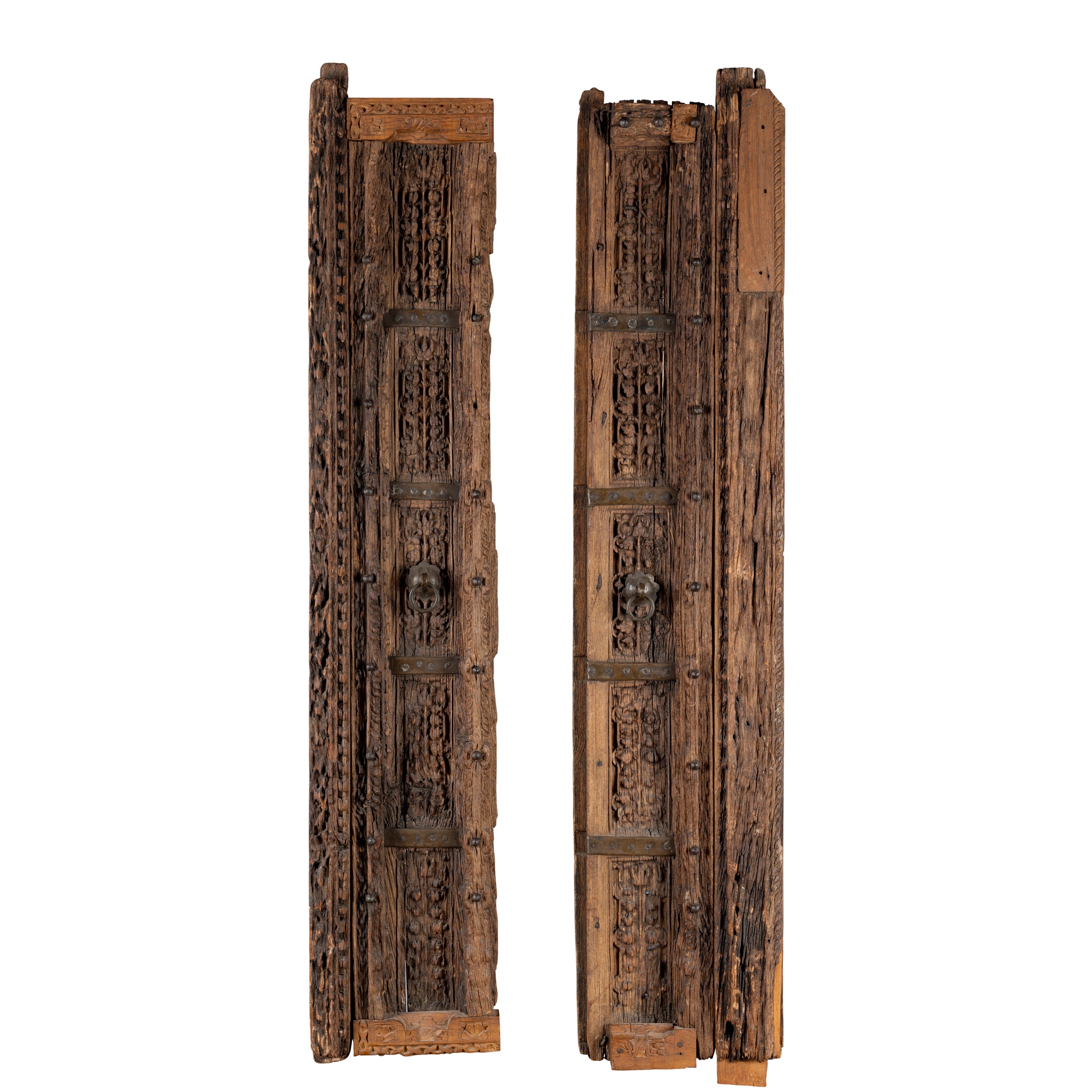 PAIR OF TIMURID CARVED WOOD DOORS