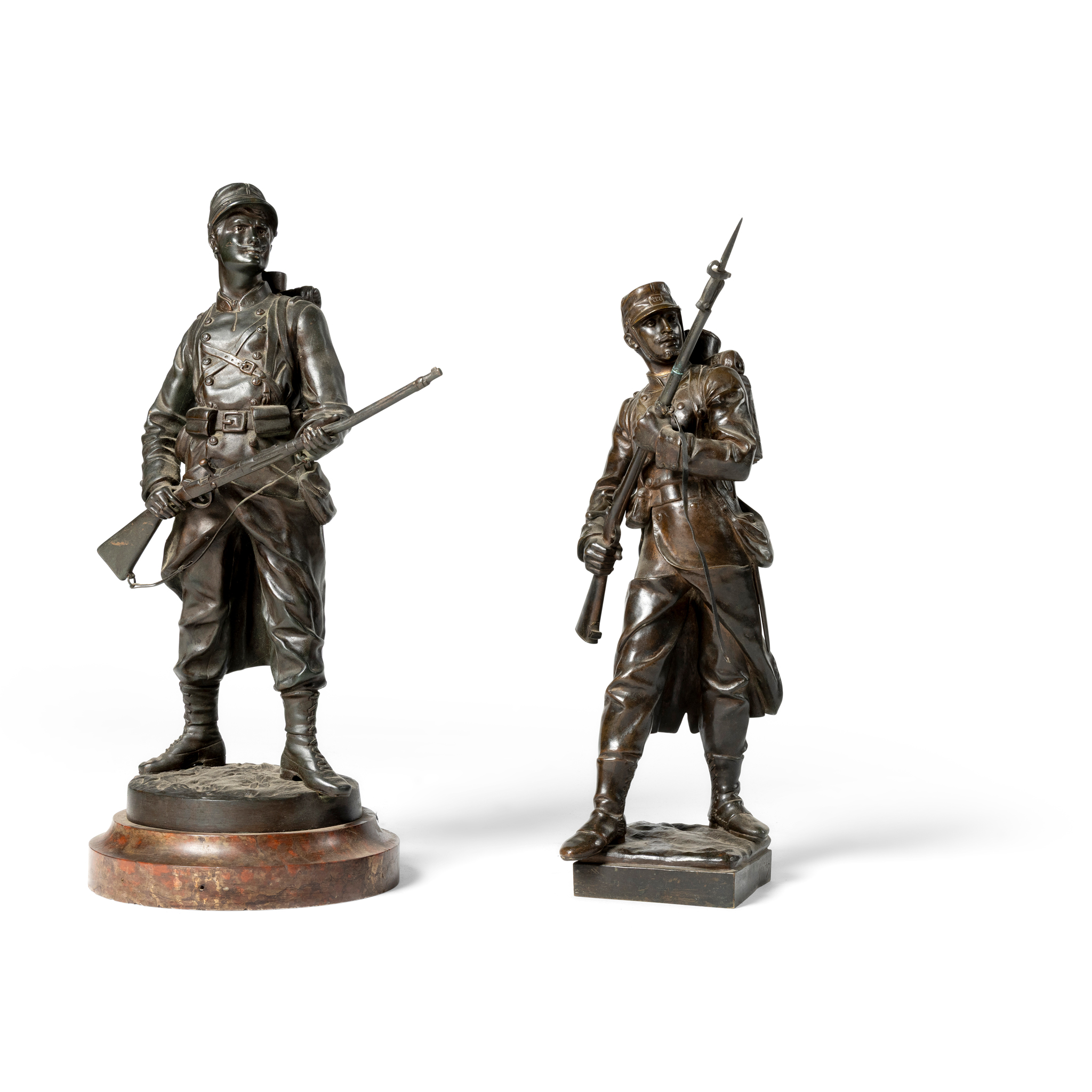 A BRONZE FIGURE OF A SOLDIER OF THE FRANCO PRUSSIAN WAR, EUGENE MARIOTON (FRENCH 1854-1933)
