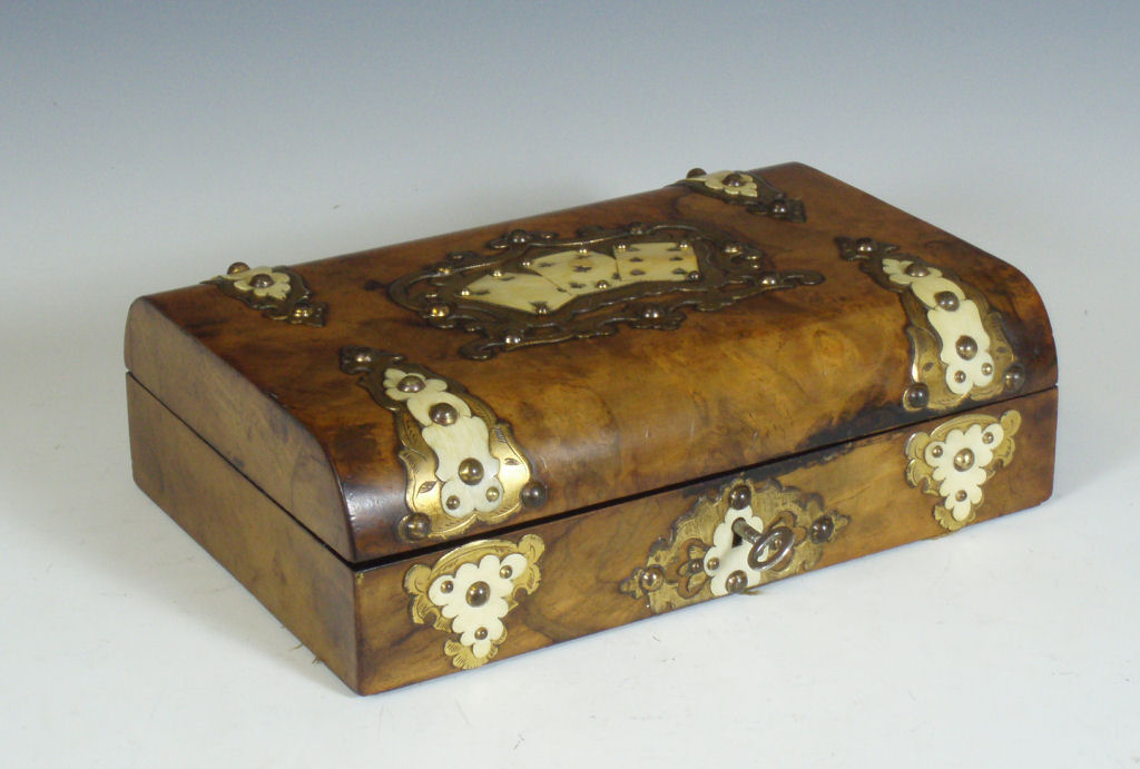 A Victorian Gothic Revival walnut card box